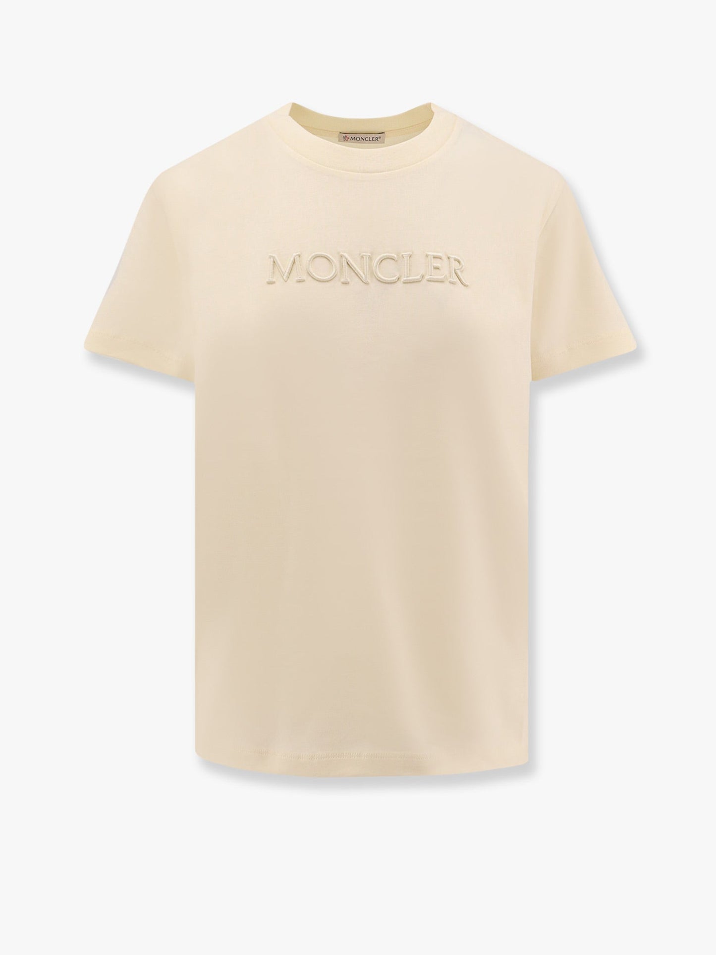 Moncler Biologic Cotton T Shirt With Embroidered Logo
