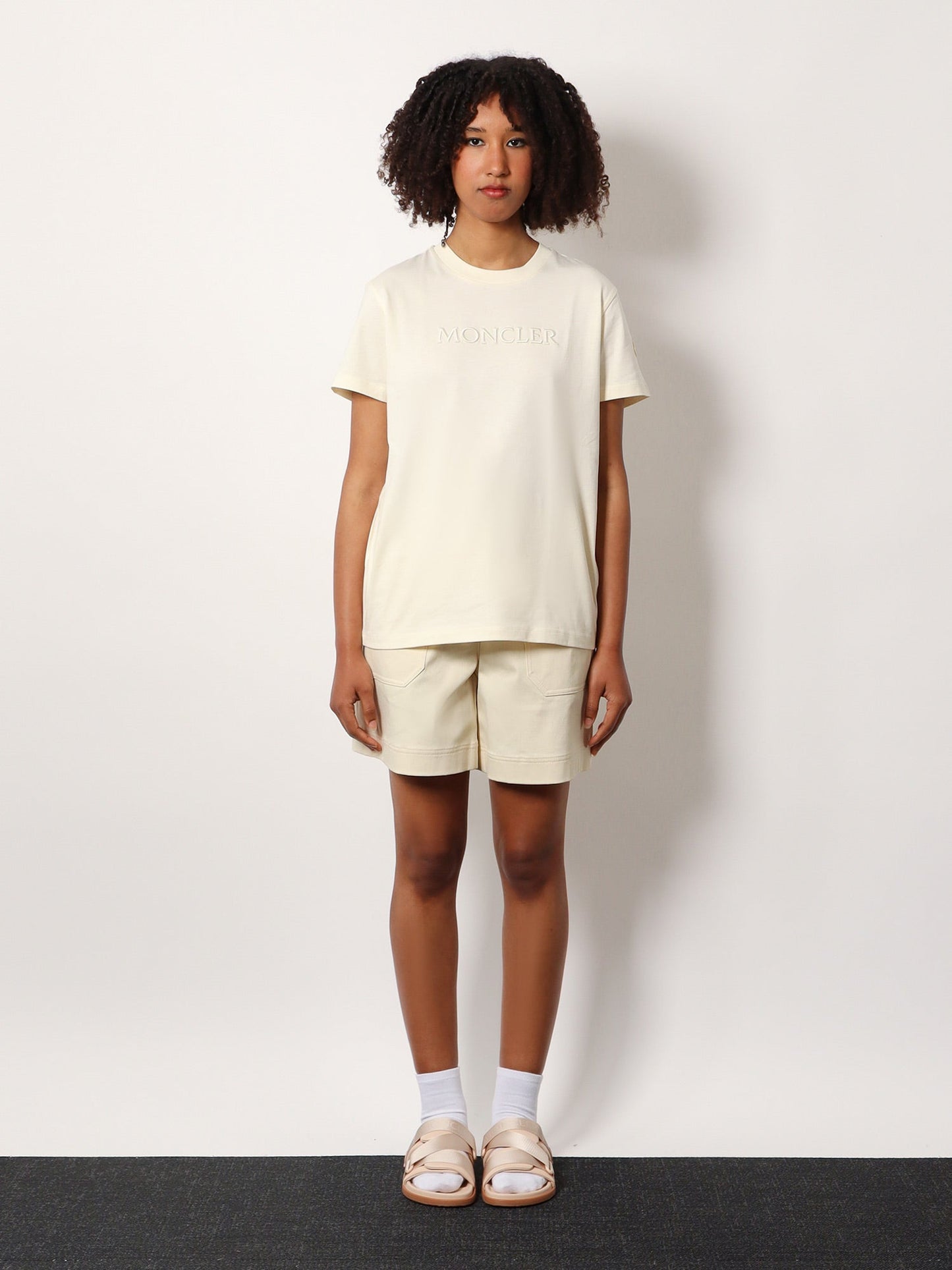 Moncler Biologic Cotton T Shirt With Embroidered Logo
