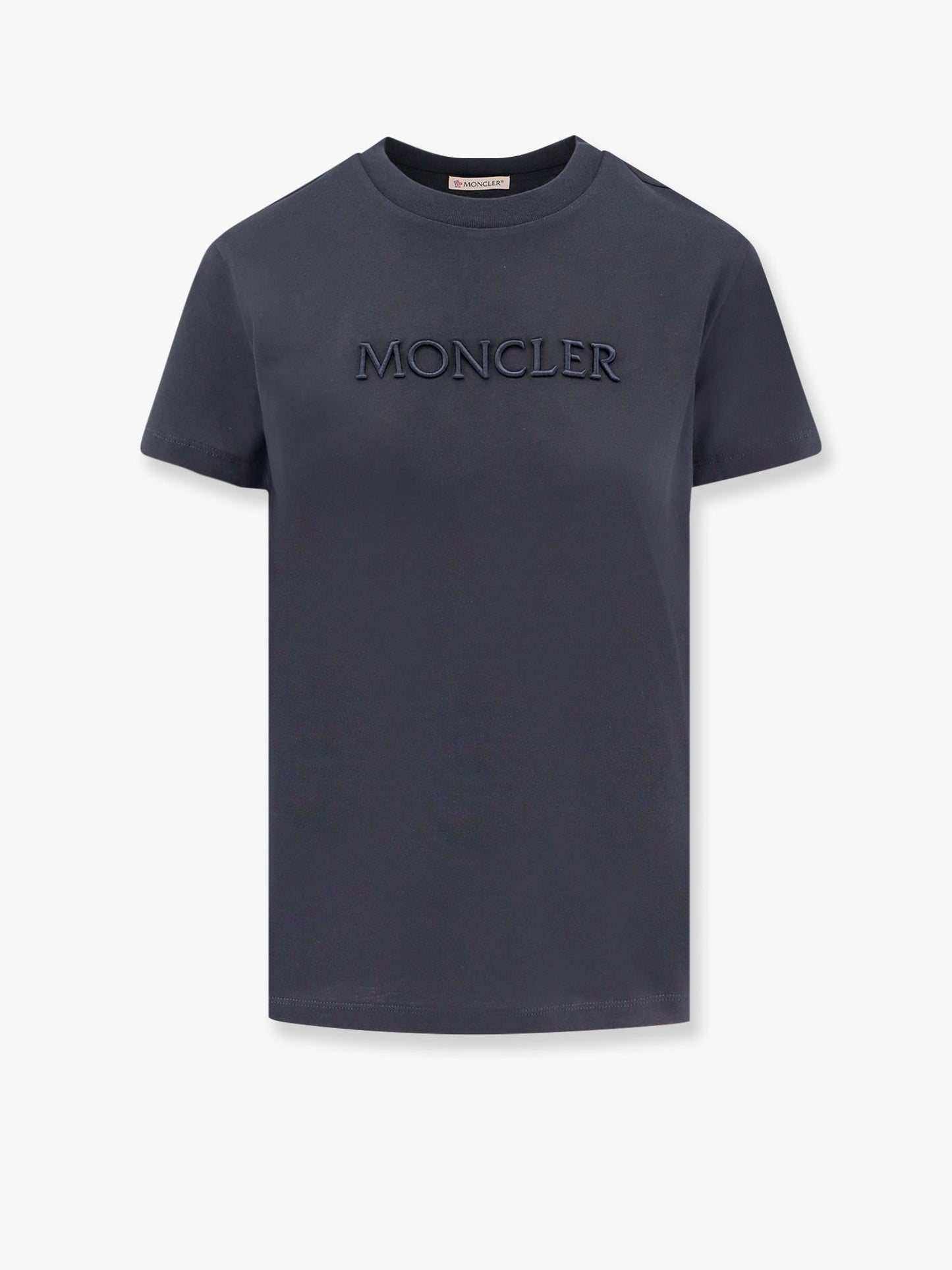 Moncler Biologic Cotton T Shirt With Embroidered Logo