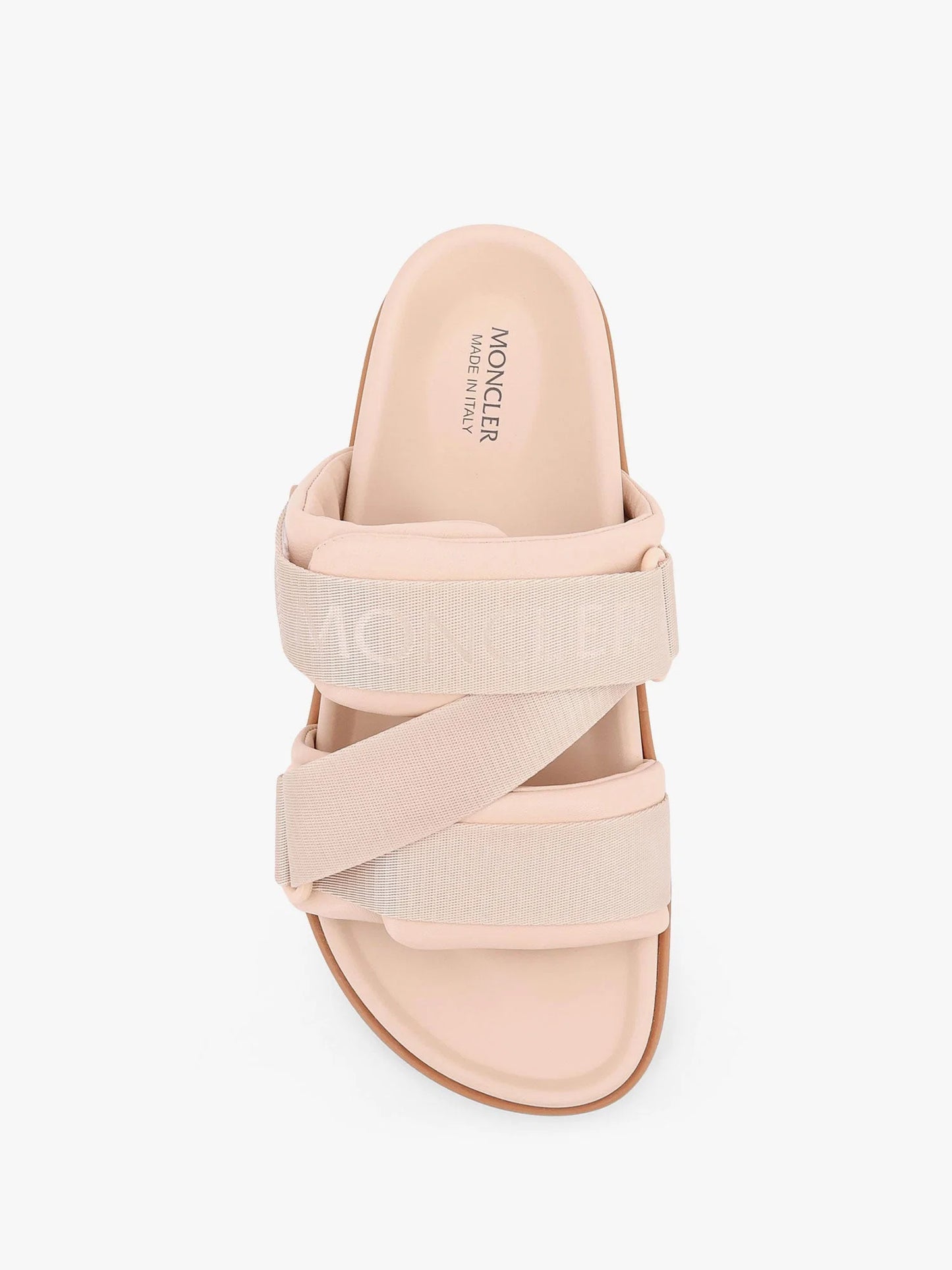 MONCLER - Mon summer leather sandals with nylon details