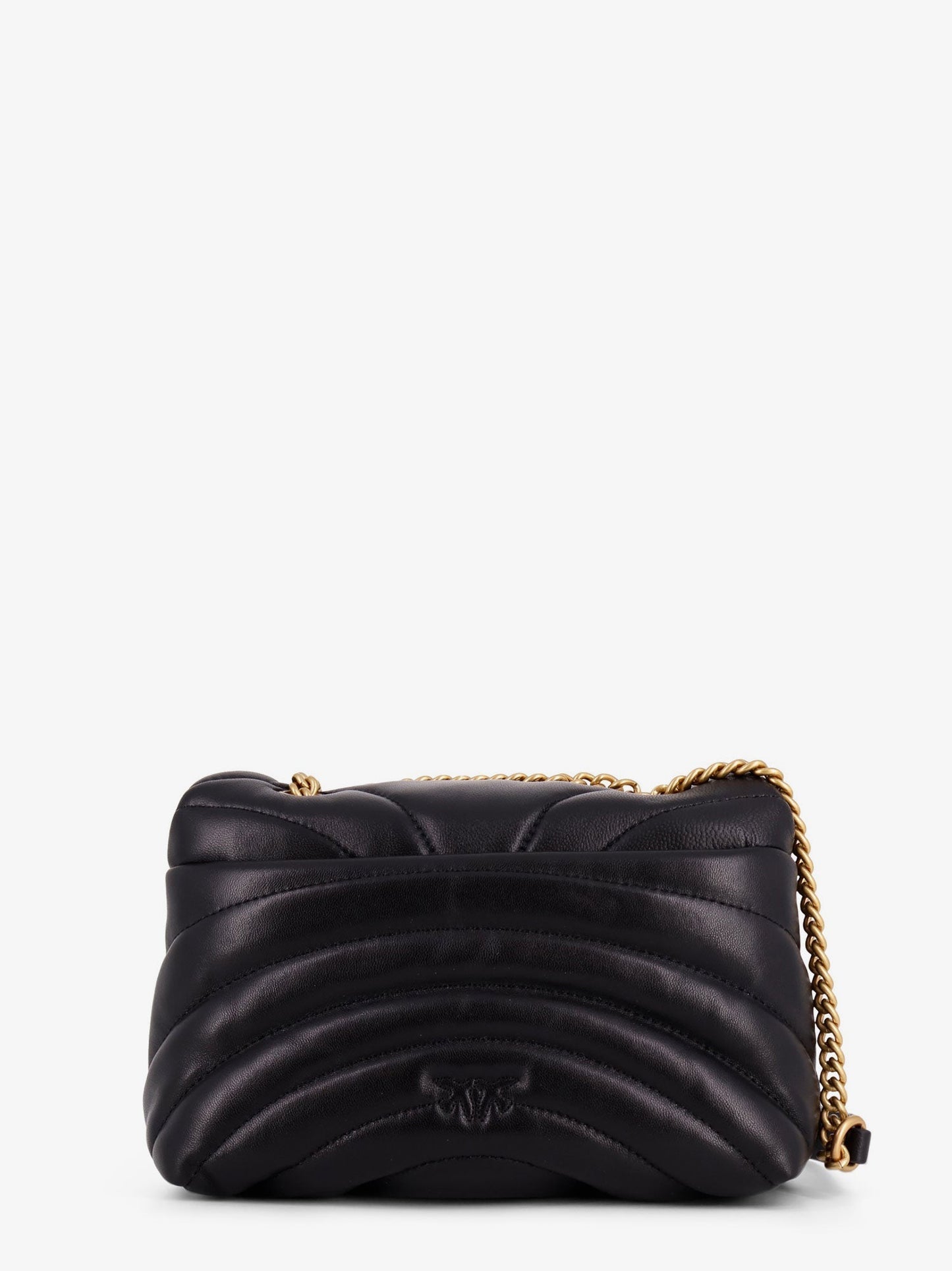 Pinko Matelass�� Leather Shoulder Bag With Love Birds Buckle