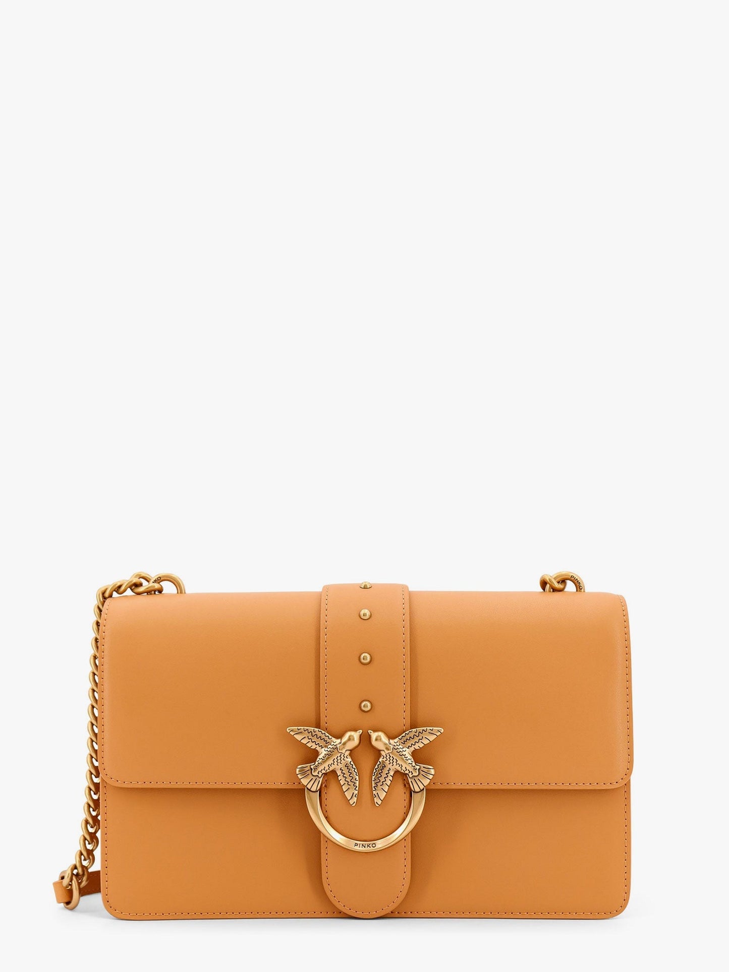 Pinko Leather Shoulder Bag With Love Birds Buckle