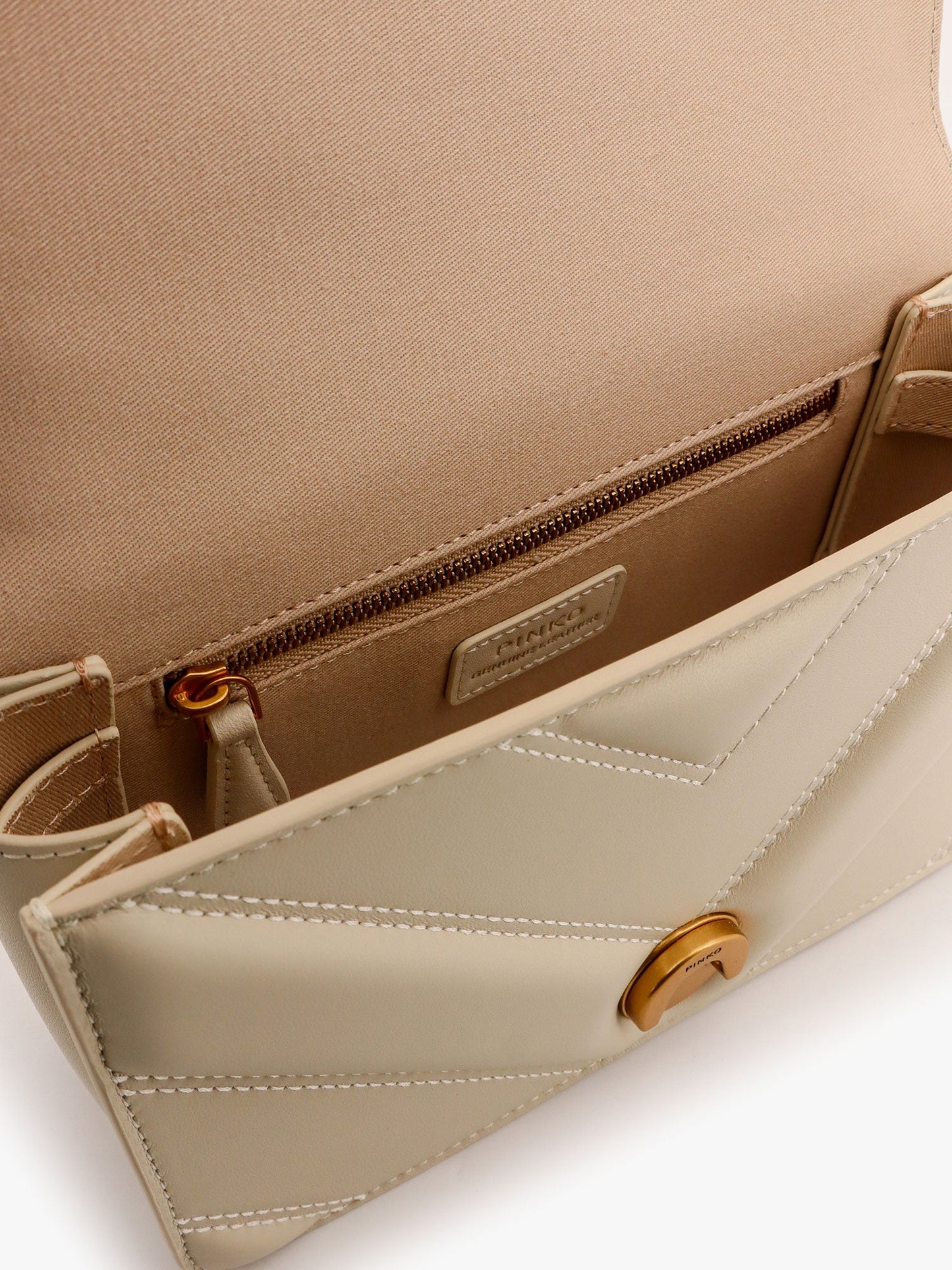 Pinko Matelass�� Leather Shoulder Bag With Love Birds Buckle