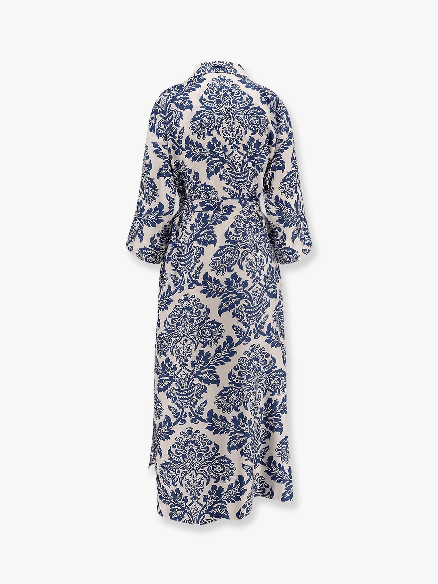 'S Max Mara Camelia Printed Silk Long Chemisier Dress