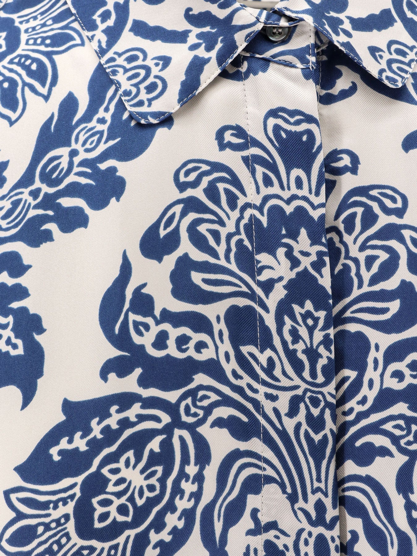 'S Max Mara Camelia Printed Silk Long Chemisier Dress