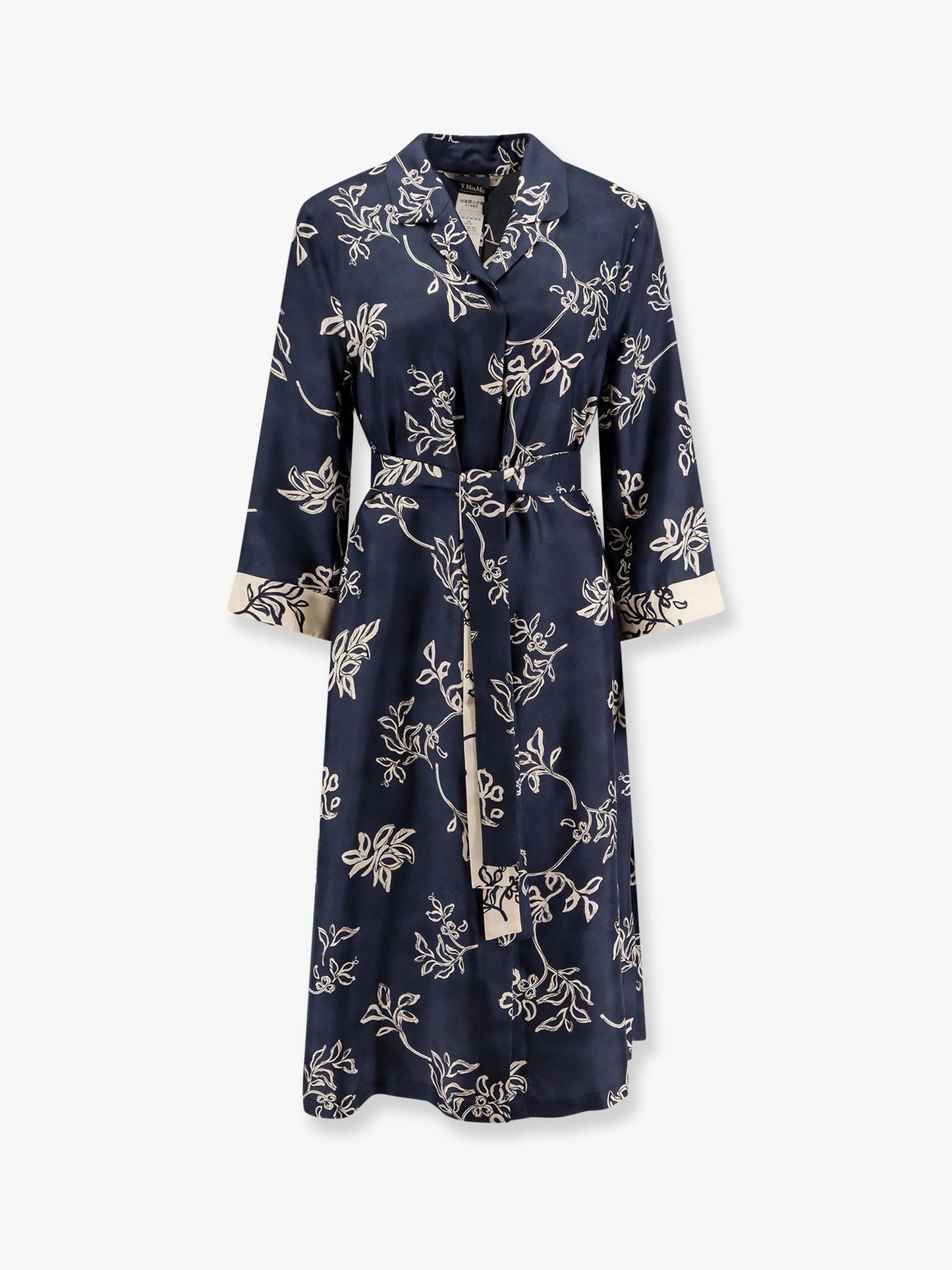 'S Max Mara Timeo Kaftan Silk Dress With Floral Print