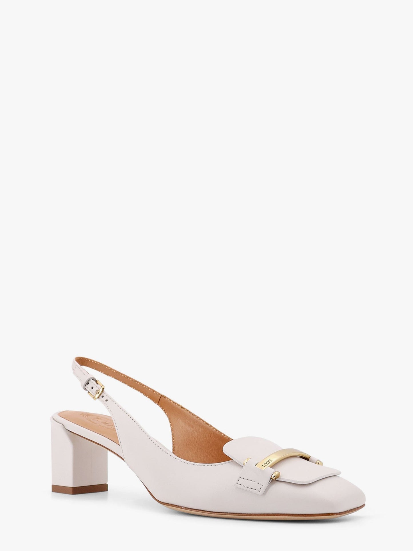 Tod's Leather Slingback With Metal Detail