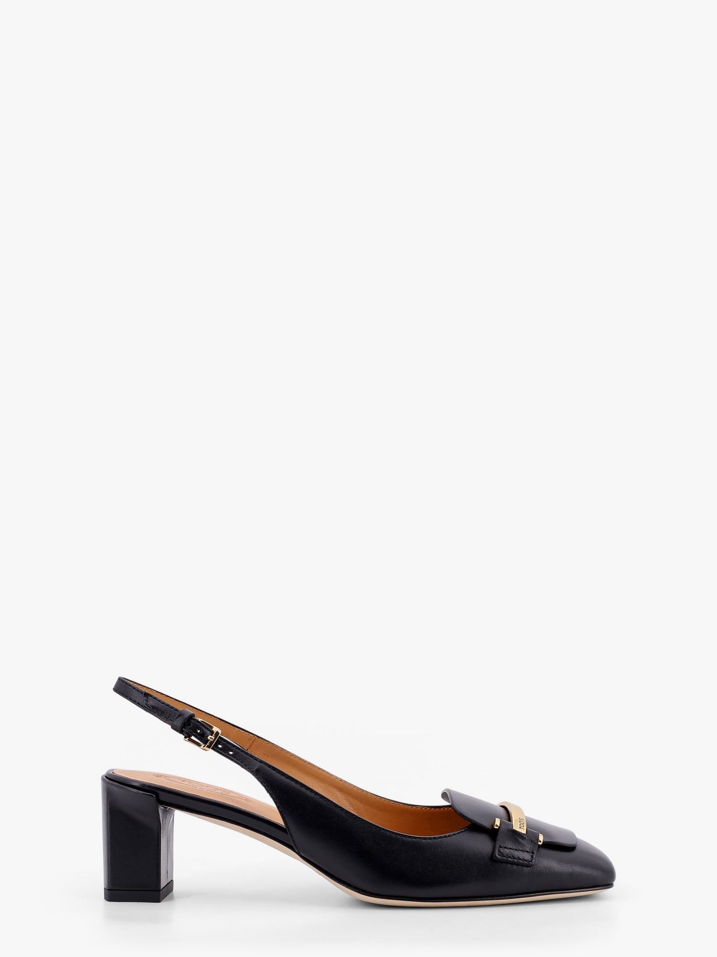 Tod's Leather Slingback With Metal Detail