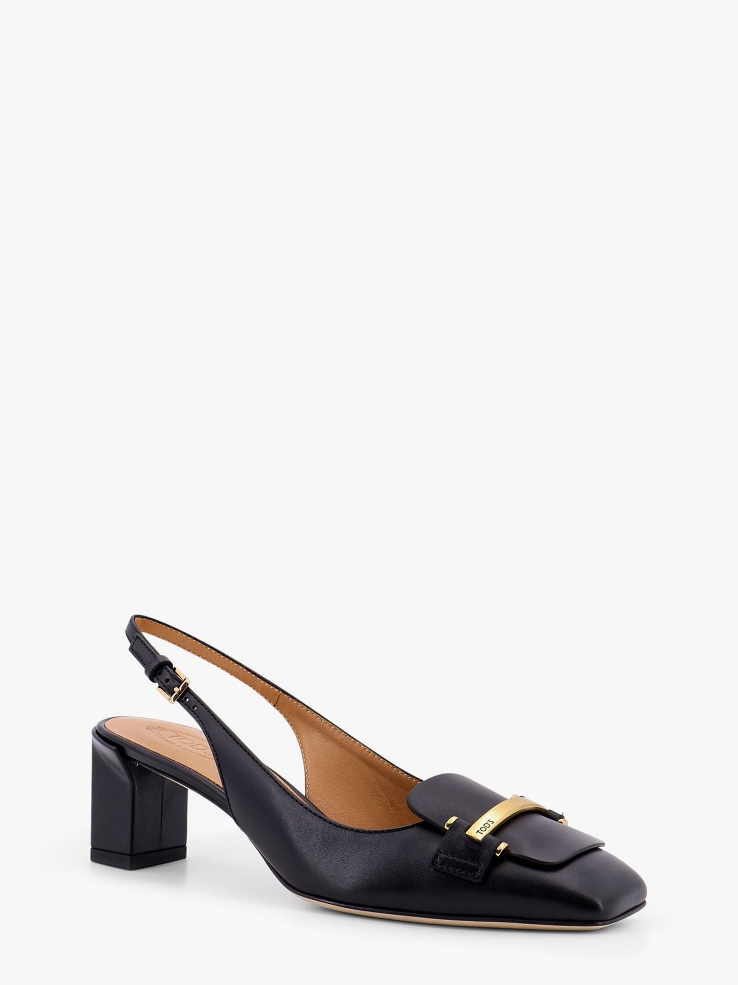 Tod's Leather Slingback With Metal Detail