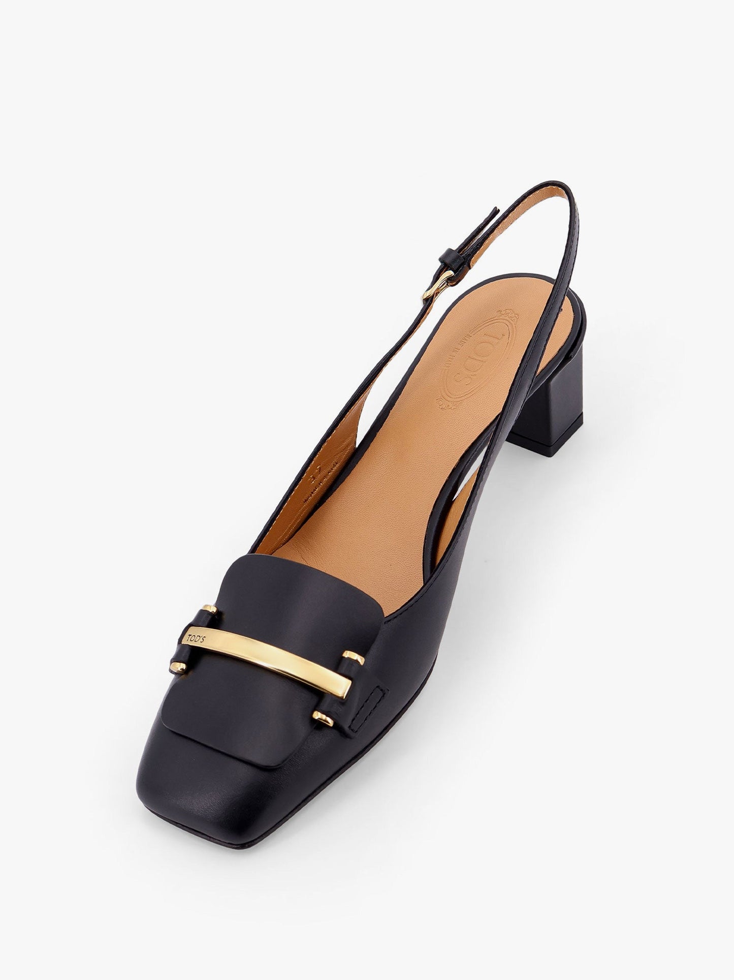 Tod's Leather Slingback With Metal Detail