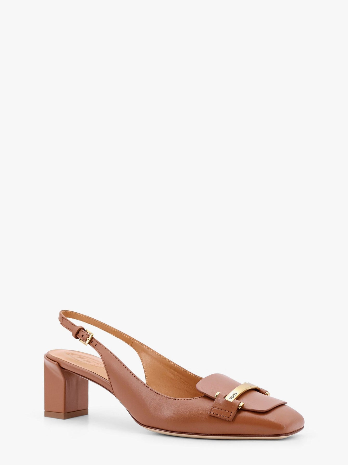 Tod's Leather Slingback With Metal Detail