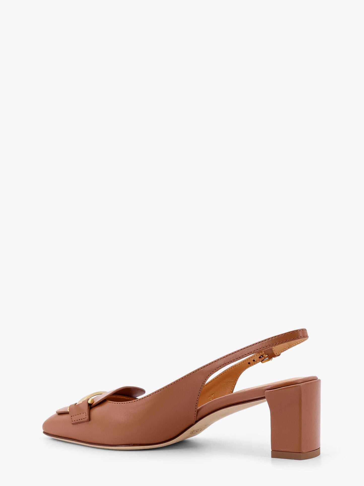 Tod's Leather Slingback With Metal Detail