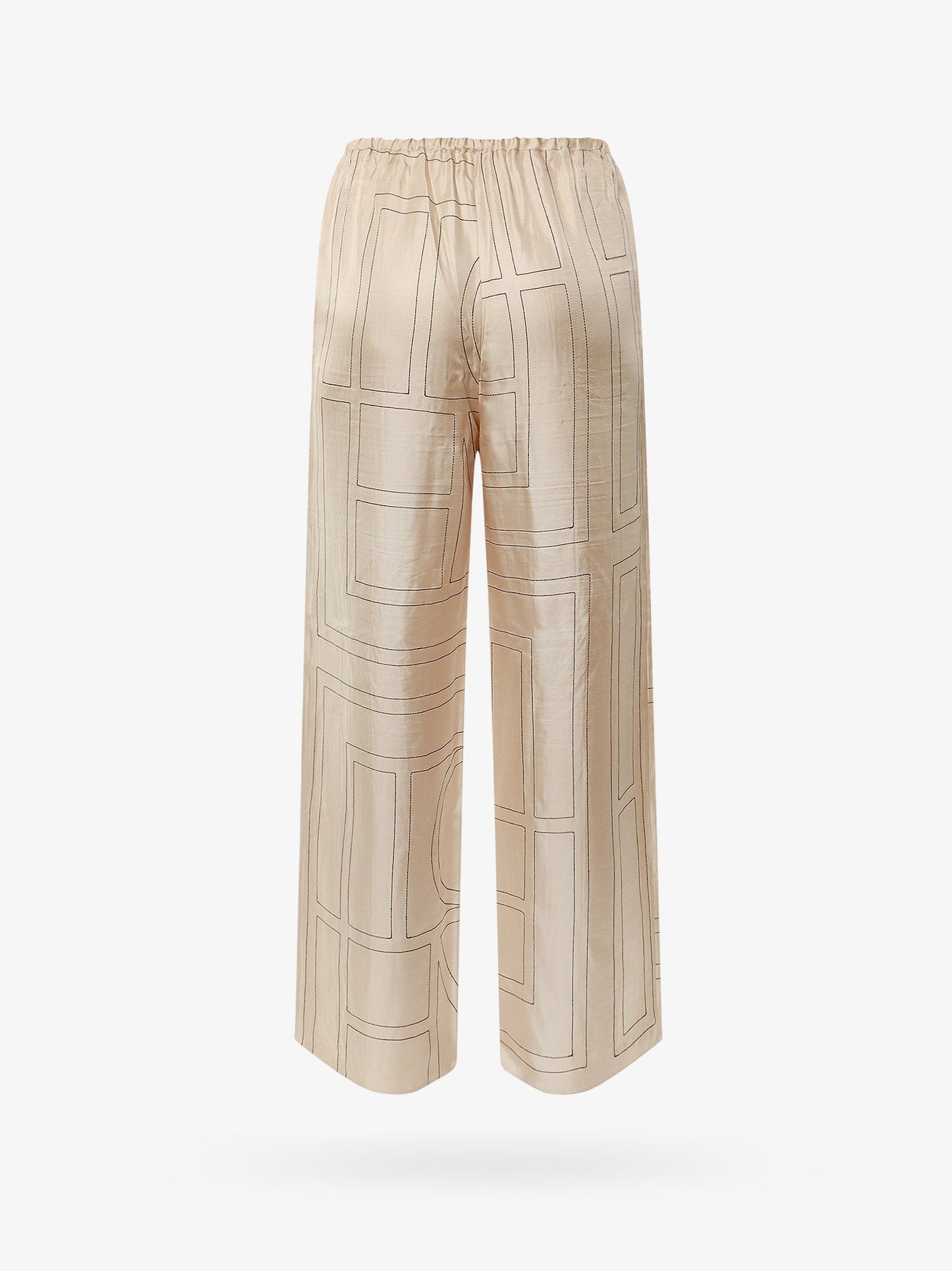 Toteme Silk Pajamas Trouser With Monogram Embroidery