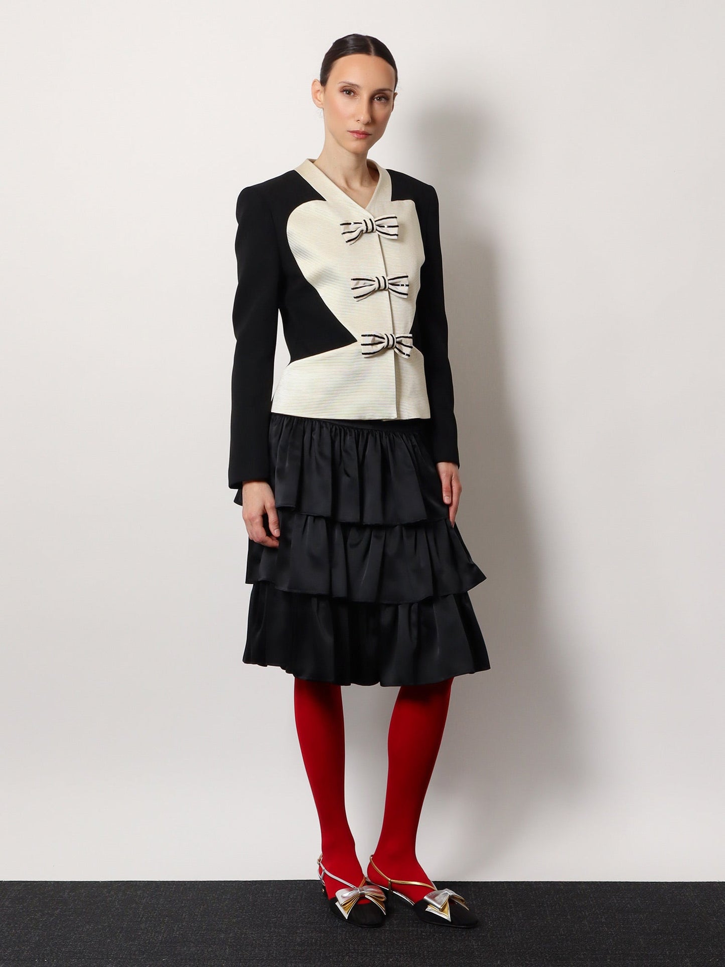 Valentino Satin Ruffle Skirt