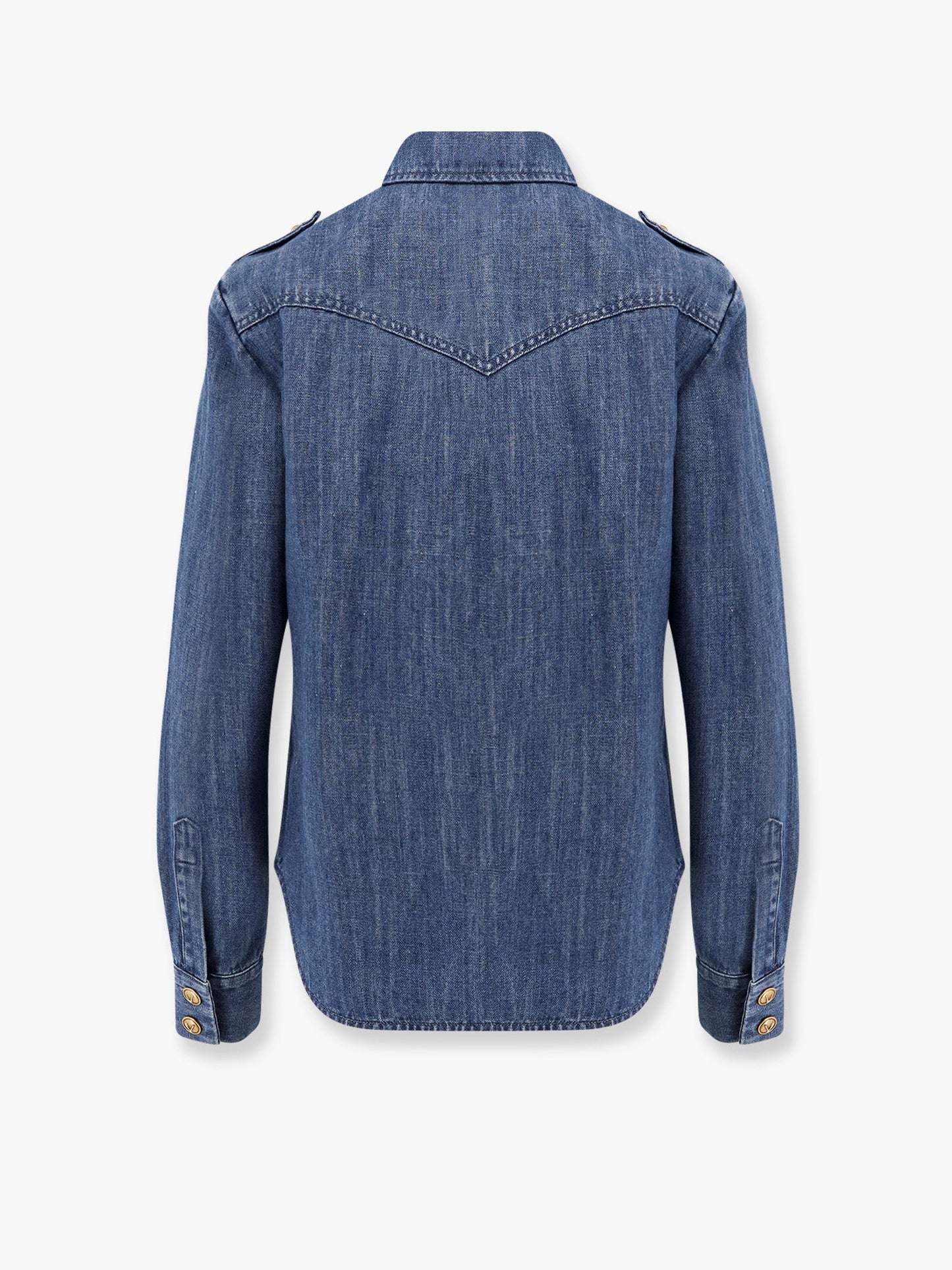 Valentino Denim Shirt With Vlogo Buttons