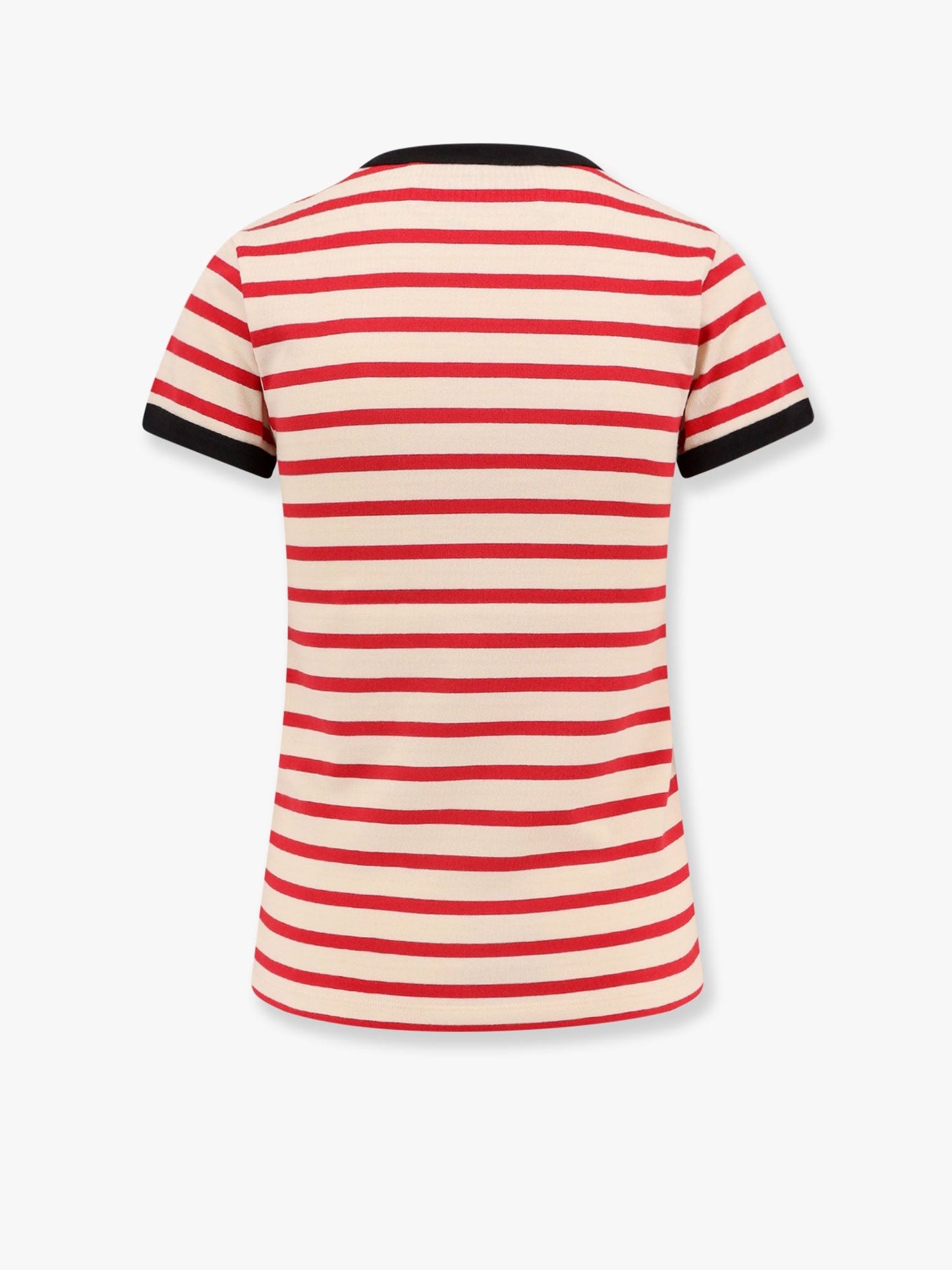 Valentino Striped Cotton T Shirt With Embroidered Logo