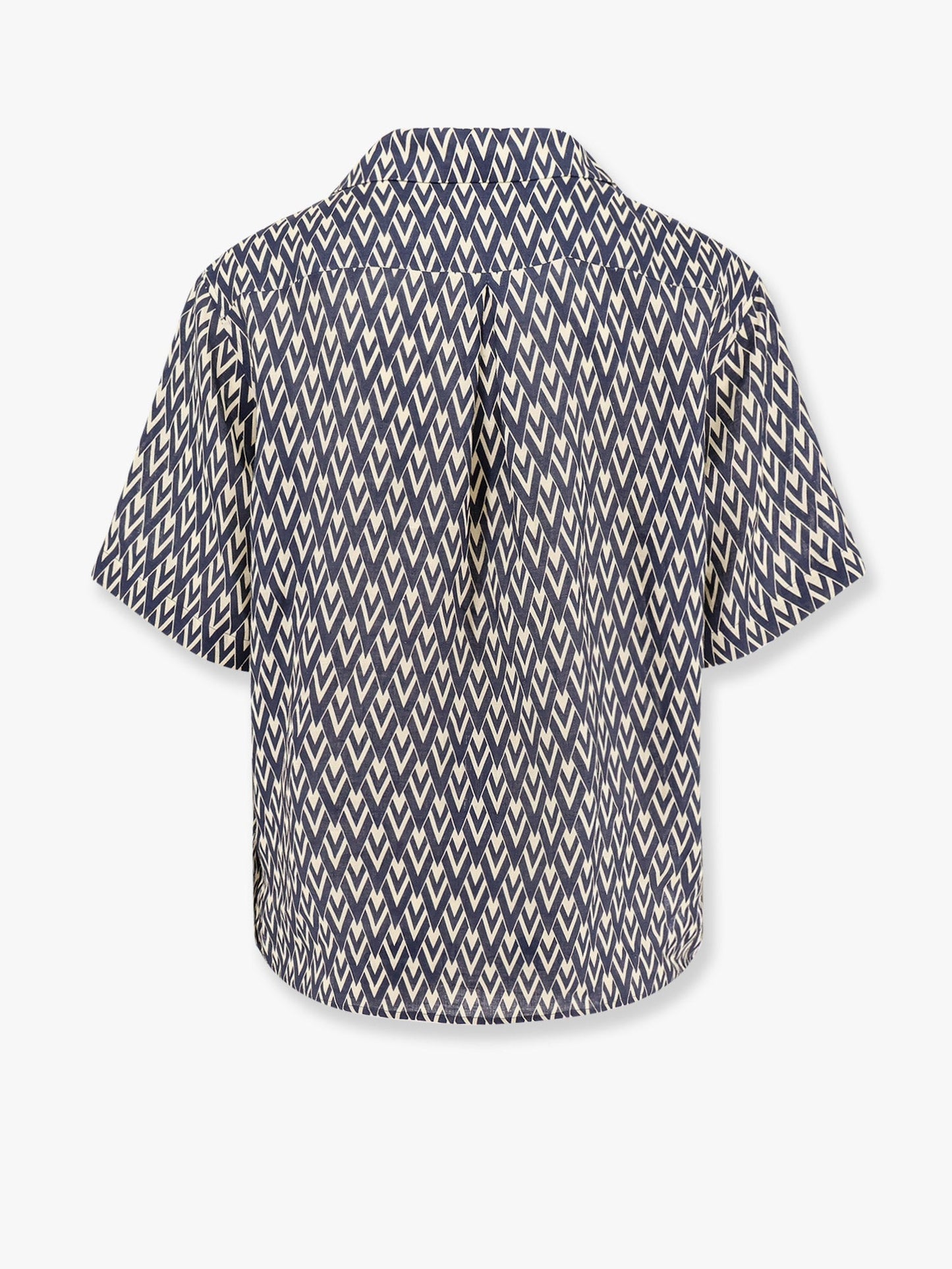 Valentino Valentino Linen Shirt With Toute La V All Over Print