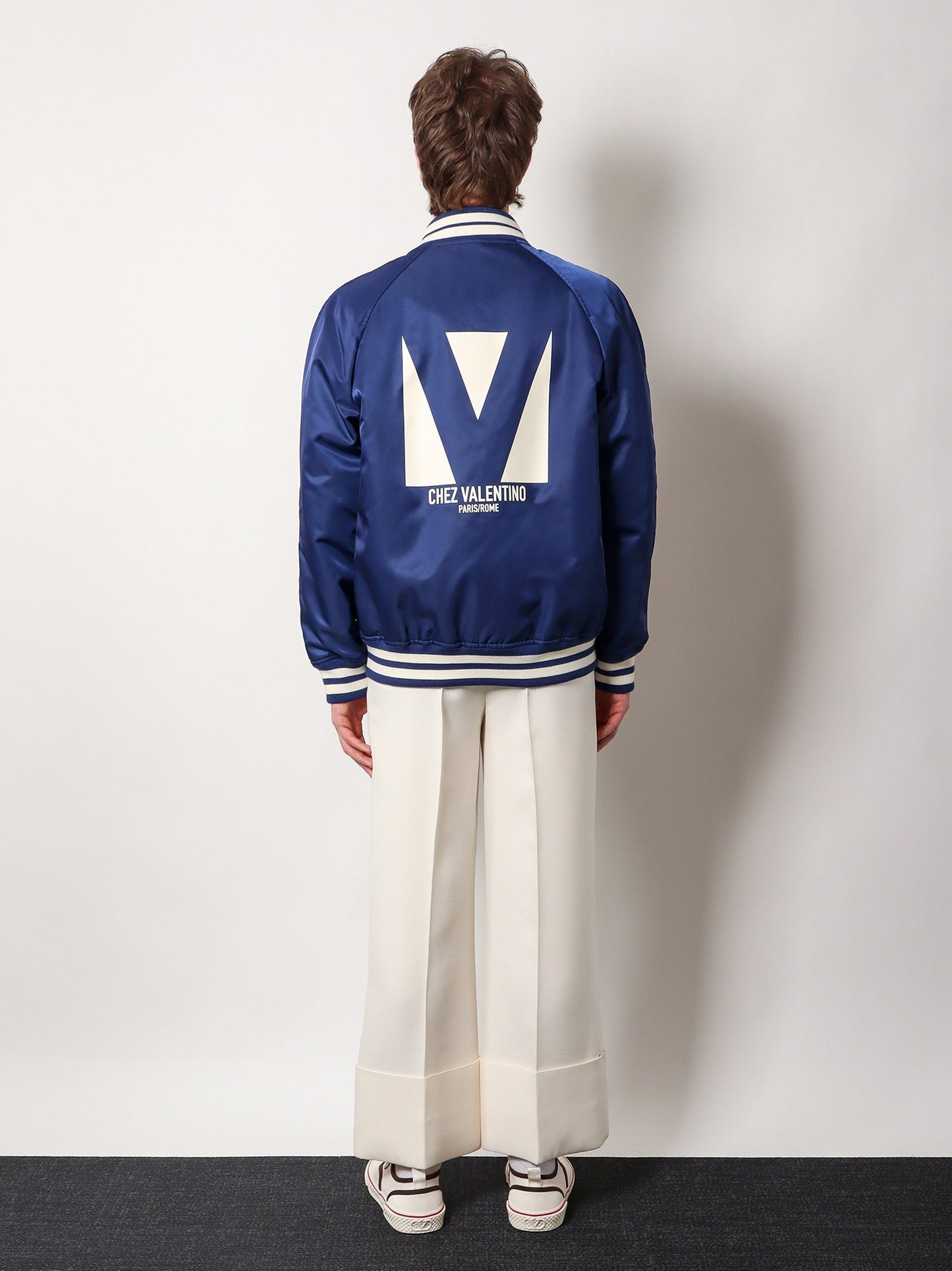 Valentino Nylon Jacket With Frontal And Back Chez Valentino Print