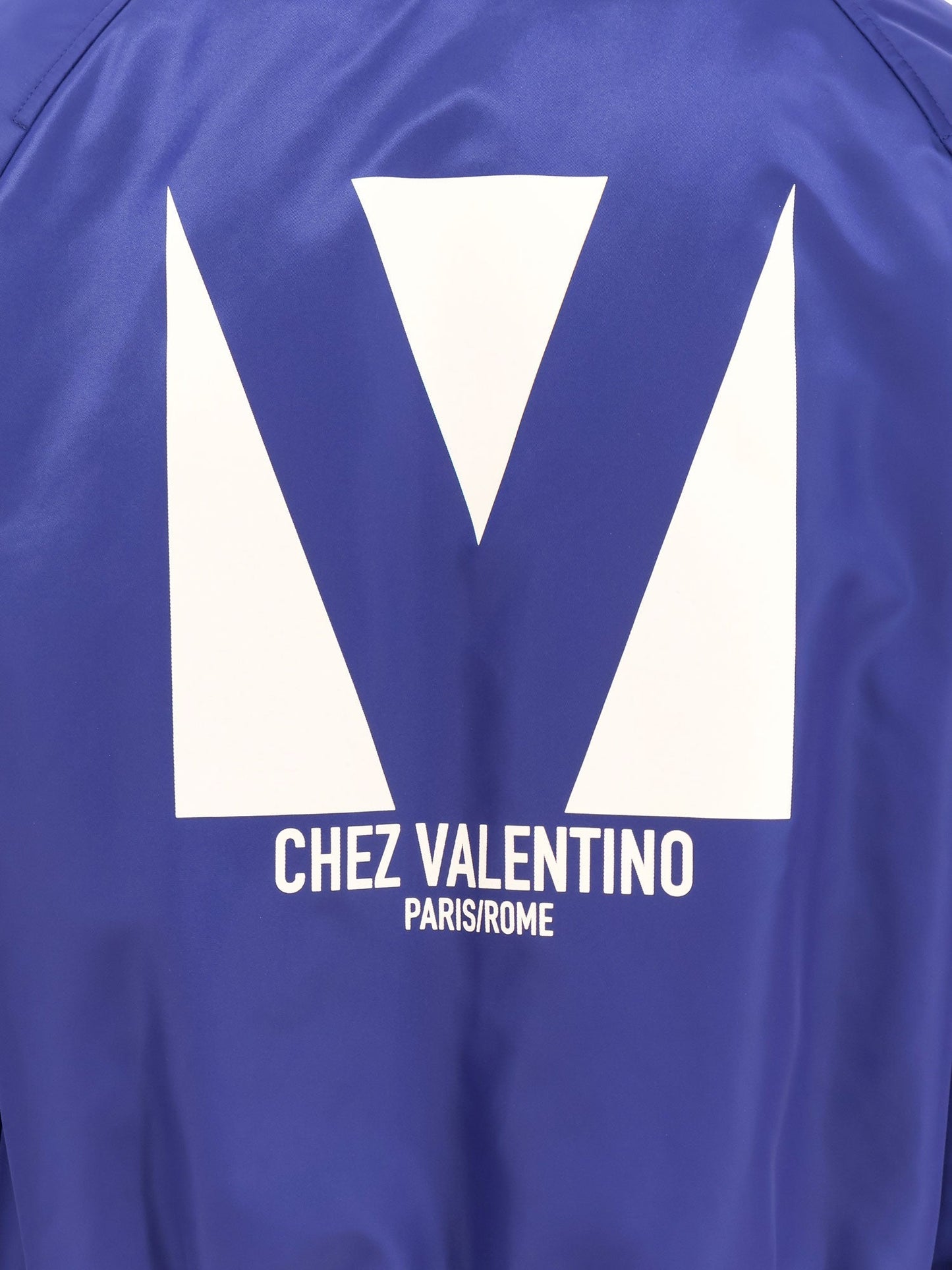 Valentino Nylon Jacket With Frontal And Back Chez Valentino Print