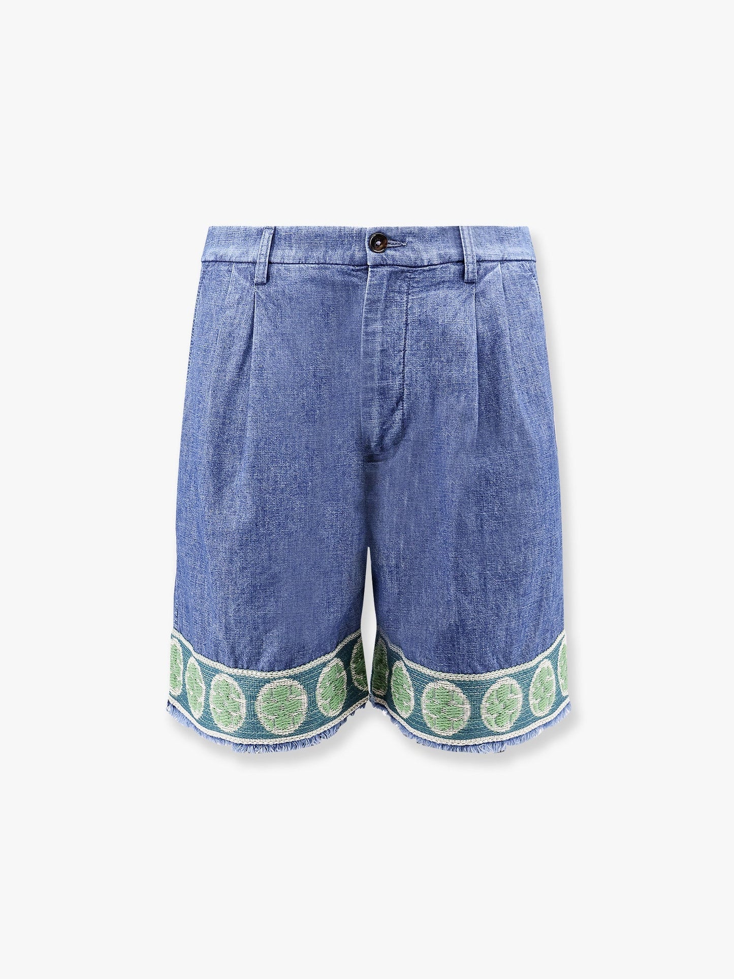 Valentino Denim Shorts With Embroidery On The Bottom