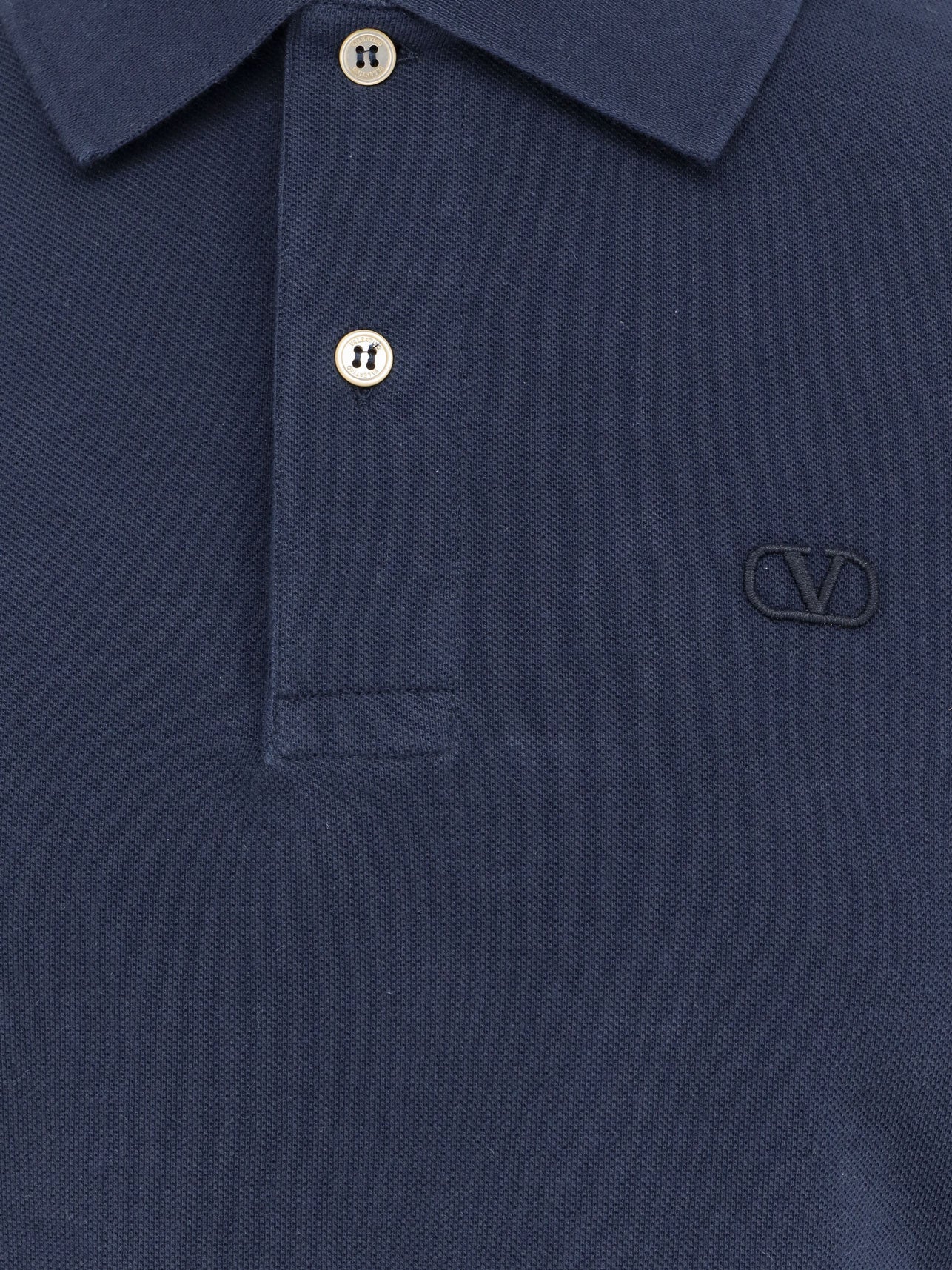 Valentino Cotton Piquet Polo Shirt With Vlogo Embroidery