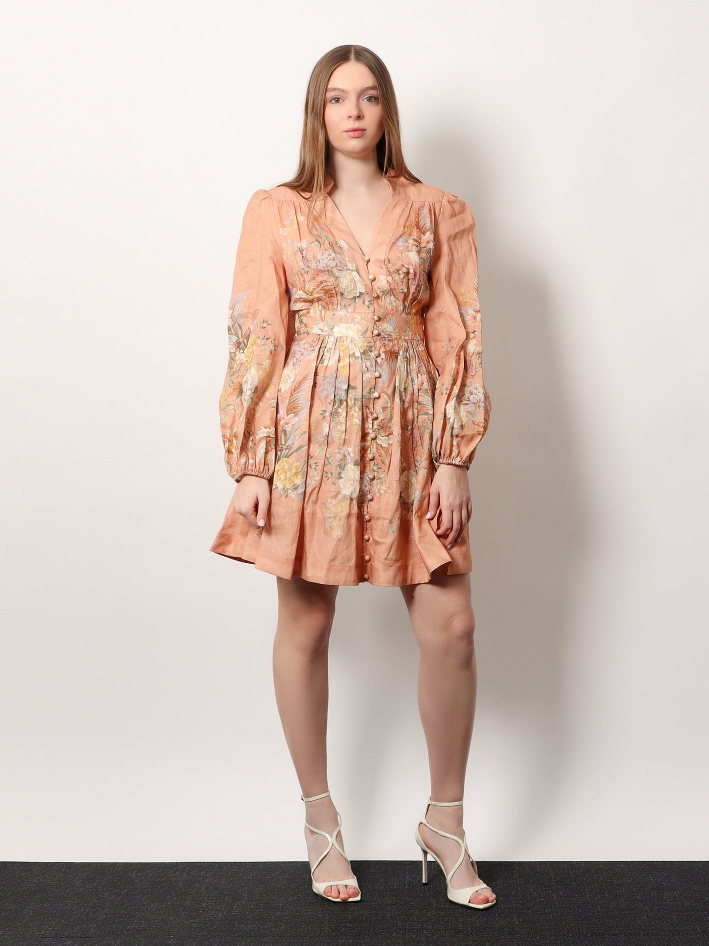 Zimmermann Linen Dress With Floral Print