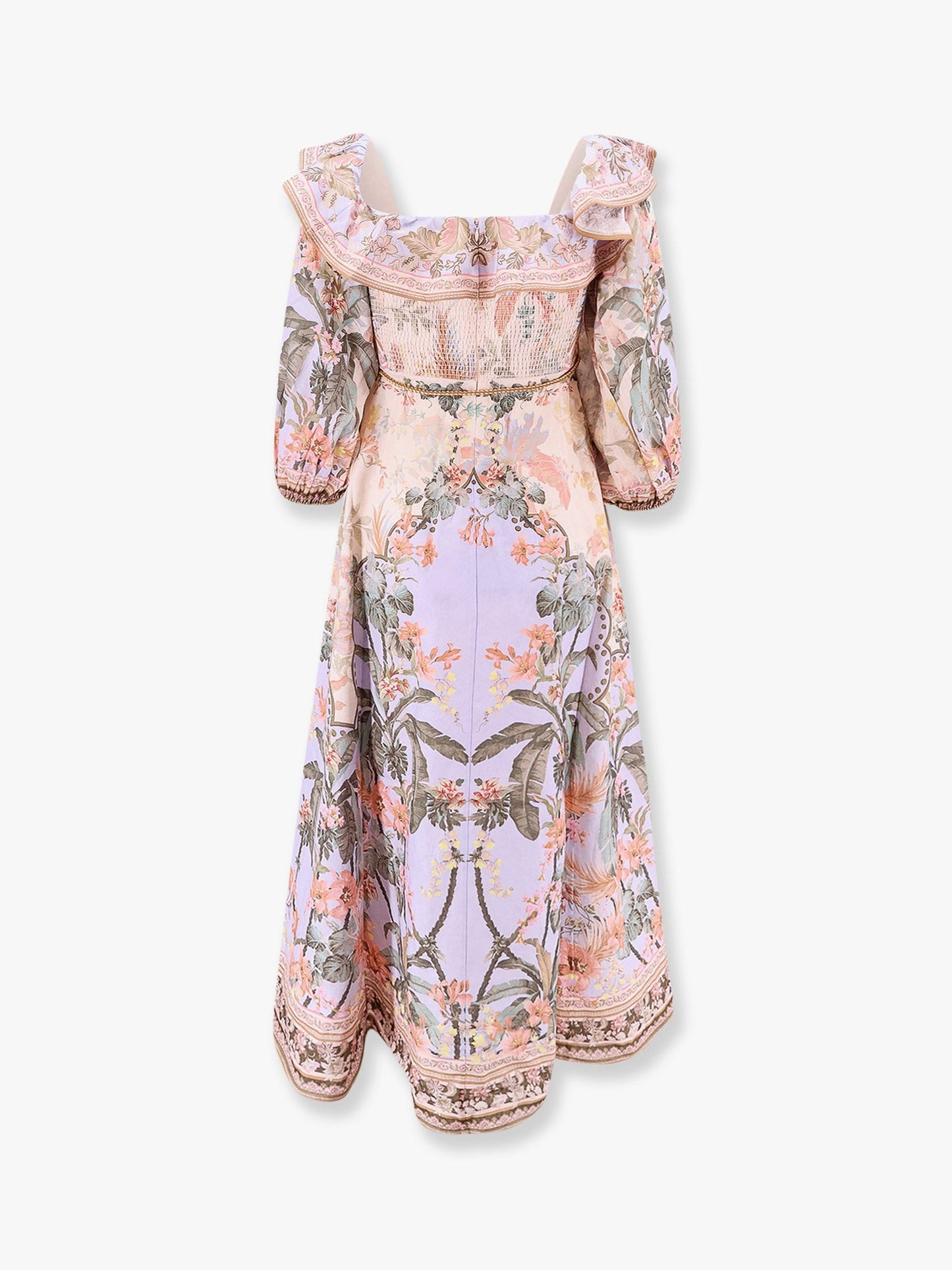 Zimmermann Wylie Off Shoulder Dress With Multicolor Print