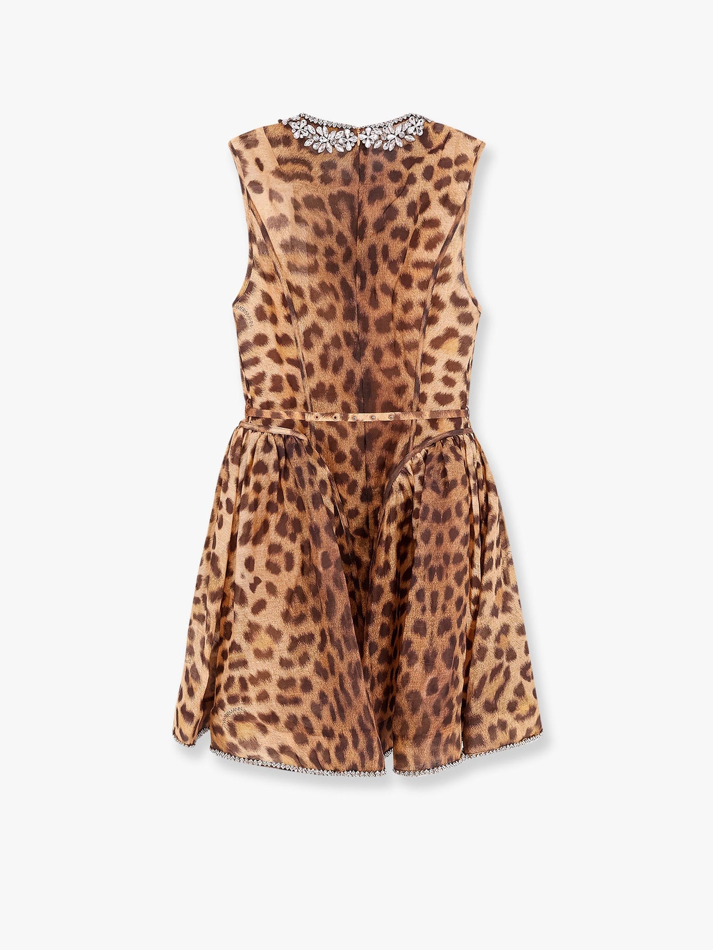 Zimmermann Linen And Silk Mini Dress With Animalier Print