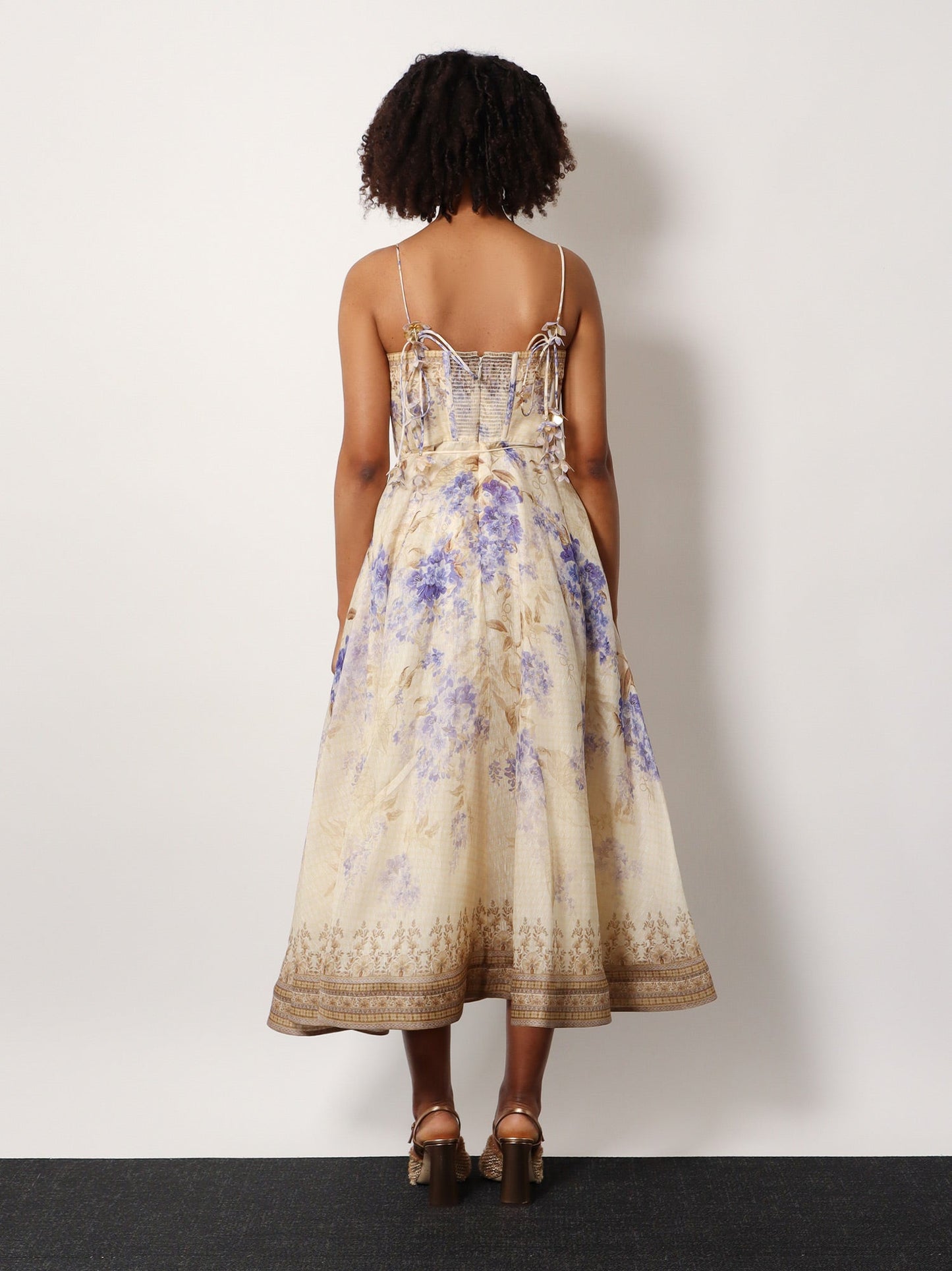Zimmermann Dawning Linen And Silk Dress With Multicolor Print
