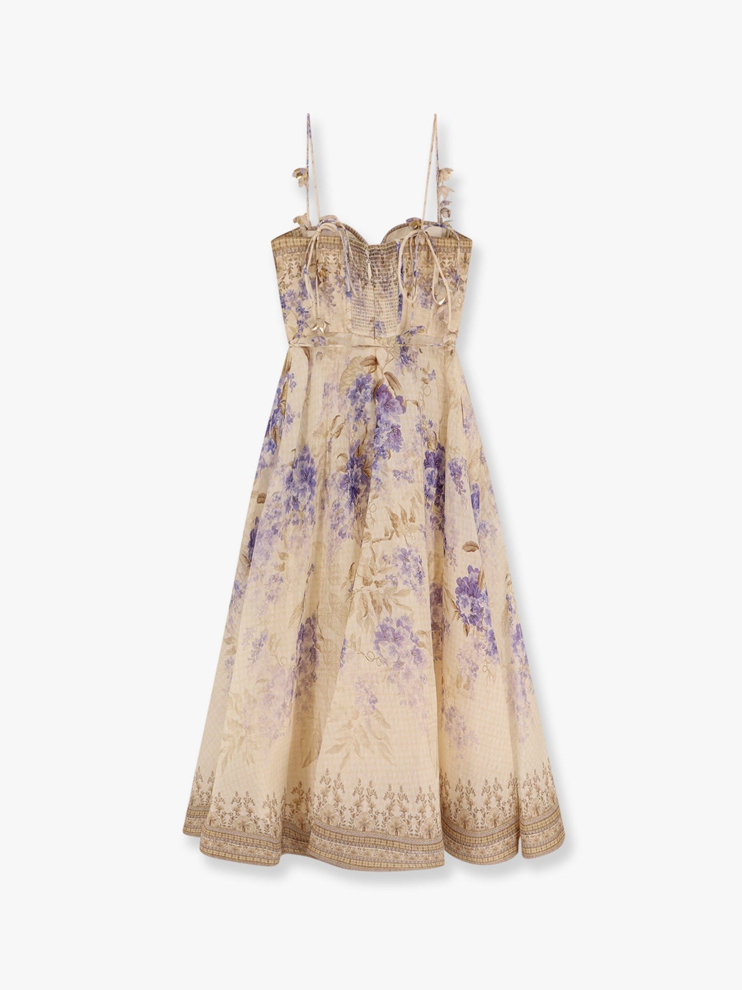 Zimmermann Dawning Linen And Silk Dress With Multicolor Print