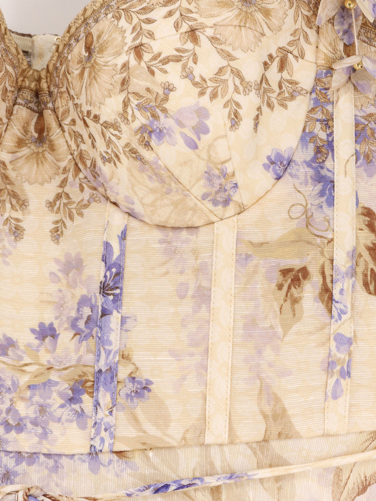 Zimmermann Dawning Linen And Silk Dress With Multicolor Print