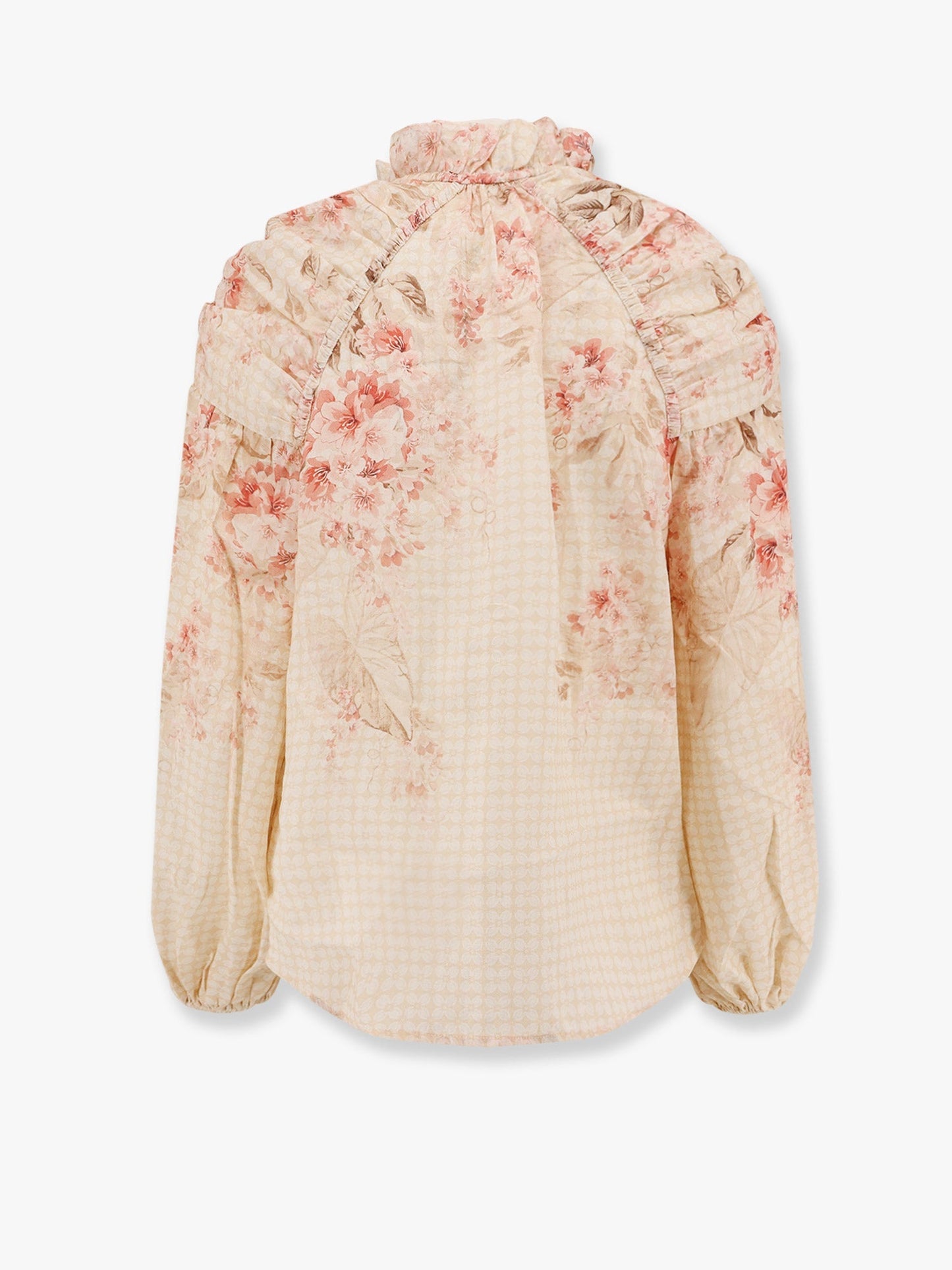 Zimmermann Illuminate Billow Ramiè Shirt With Floral Print
