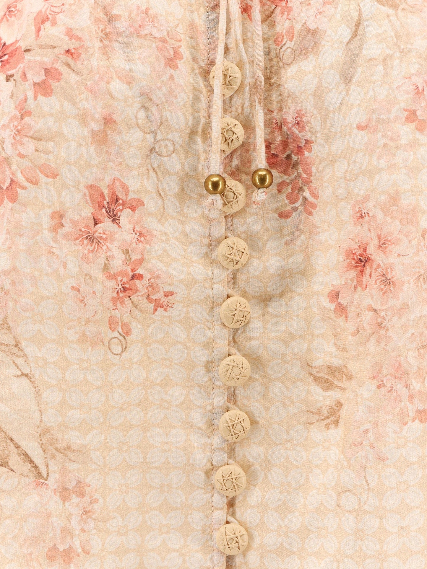 Zimmermann Illuminate Billow Ramiè Shirt With Floral Print