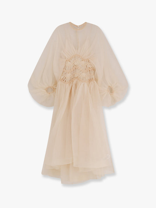Zimmermann Illuminate Tulle Dress With Embroidery And Drapery