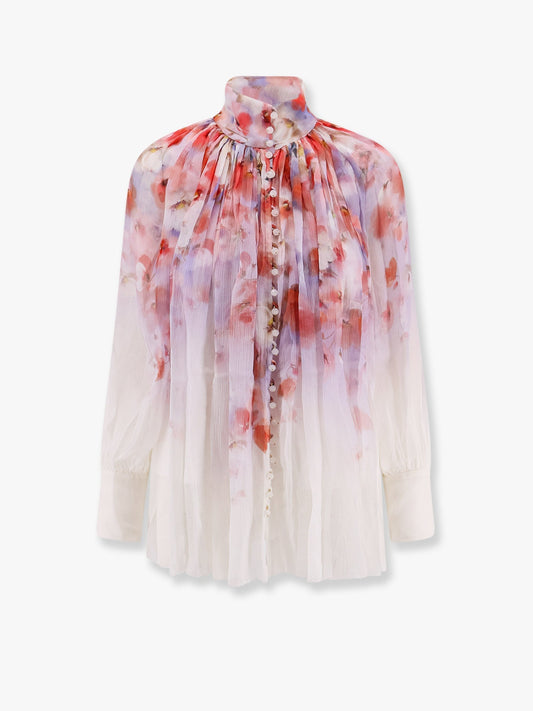 Zimmermann Printed Viscose Shirt With Internal Tank Top
