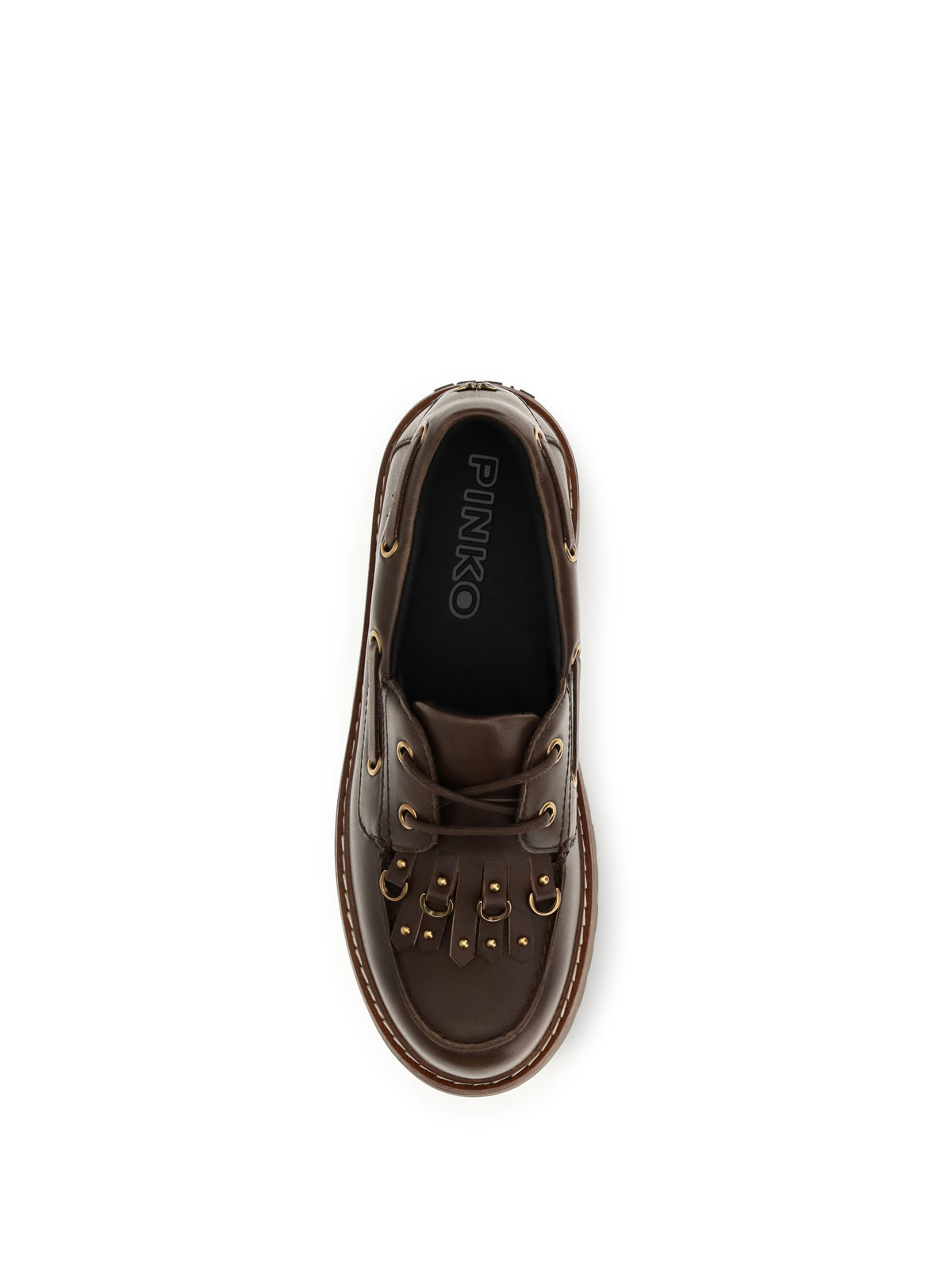 Pinko Margaret 01 brushed leather Loafers - Moro