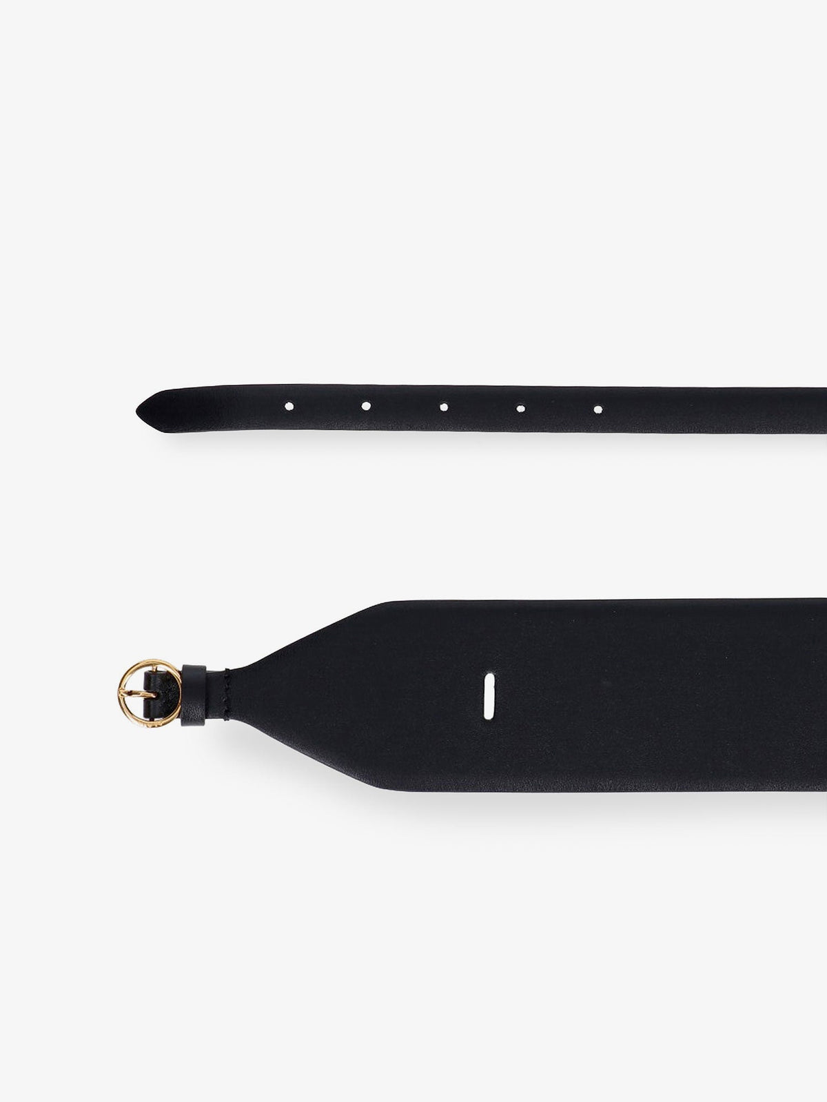 Alaia Maxi leather belt with metal buckle - Noir