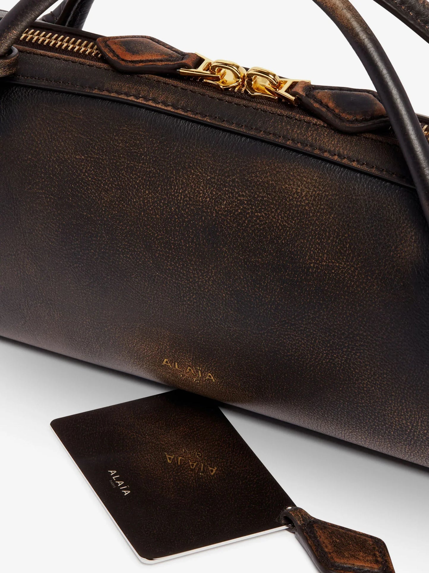 Alaia Teckel Used Effect Leather Handbag