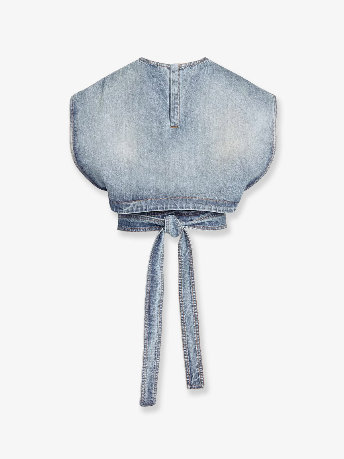 Alaia Belted denim top - Fadedblue