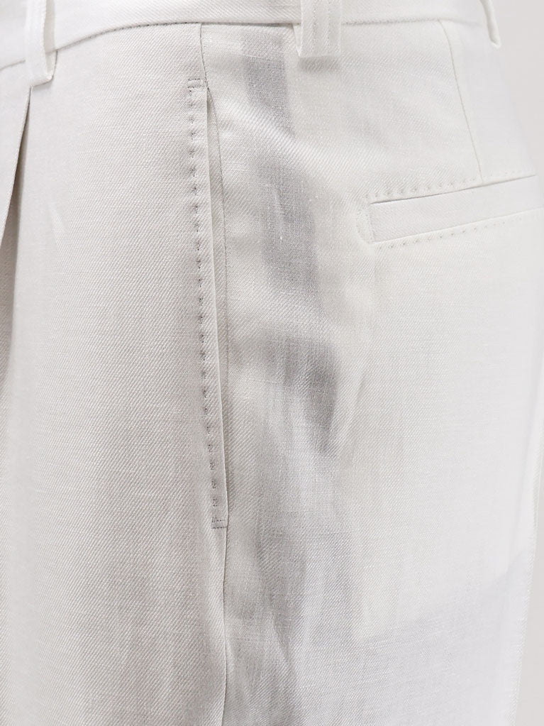 Boss Port linen trousers - White