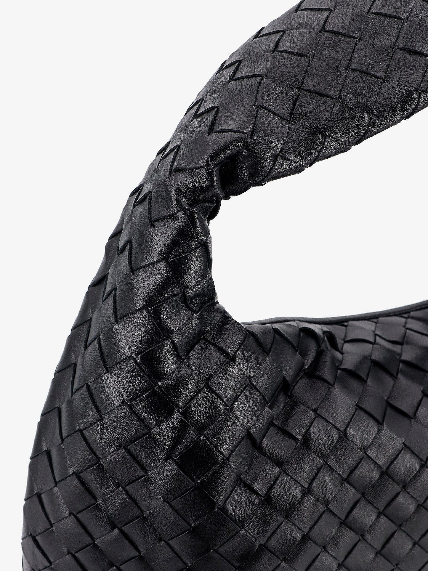 Bottega Veneta Hop Leather Shoulder Bag With Intrecciato Effect