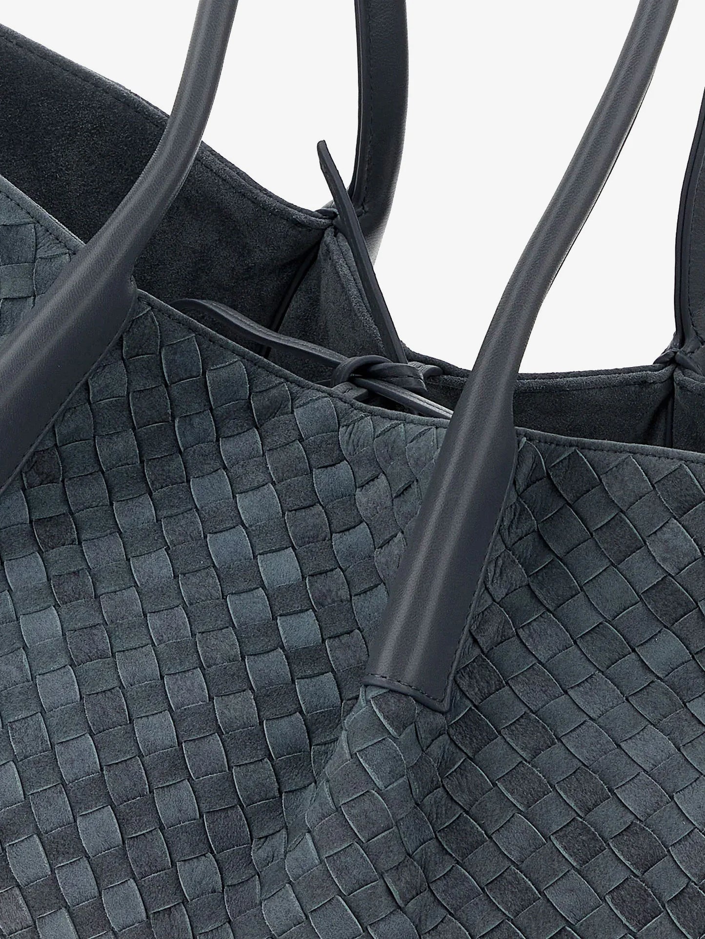 Bottega Veneta Pinacoteca Suede Handbag With Intrecciato Motif