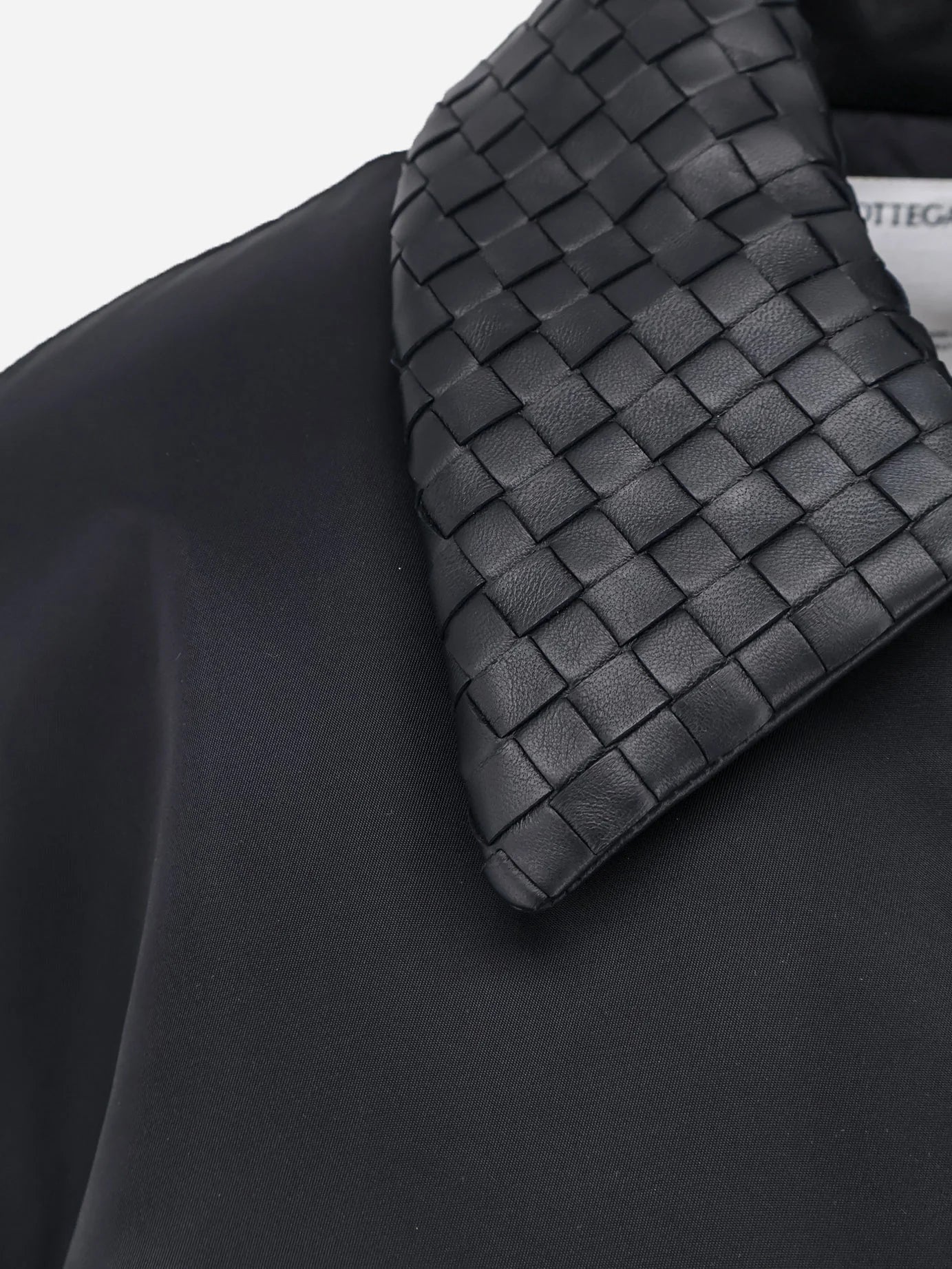 Bottega Veneta Nylon Jacket With Intrecciato Leather Collar