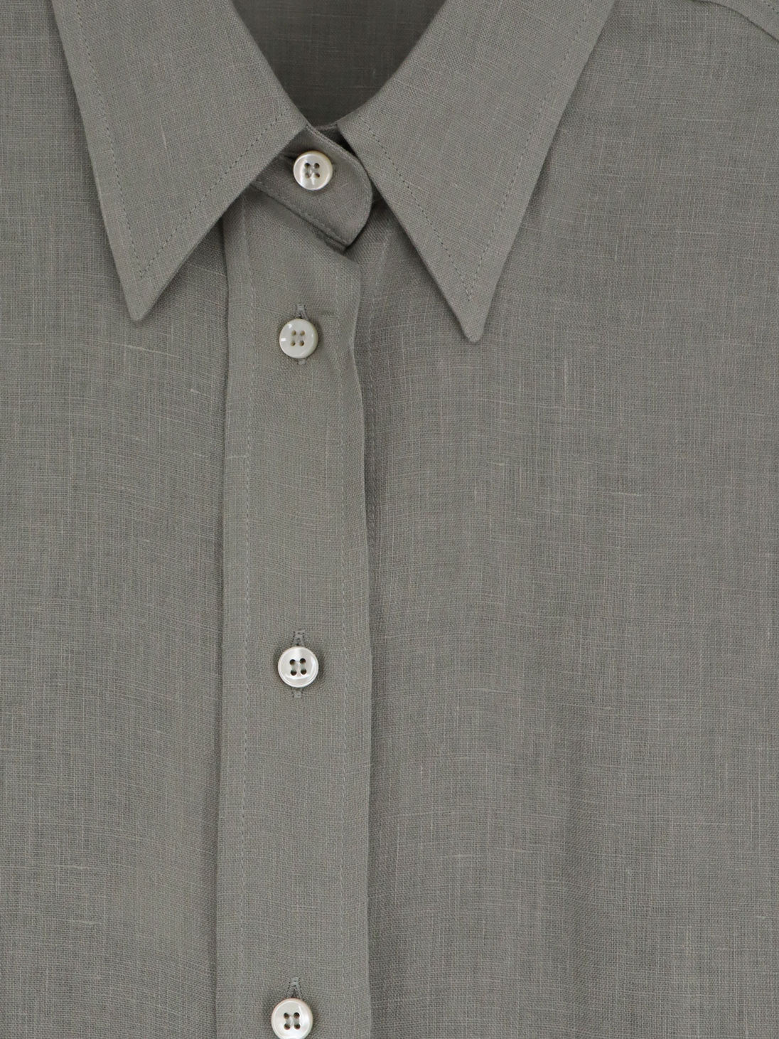 Brunello Cucinelli Linen Shirt With Monili Detail