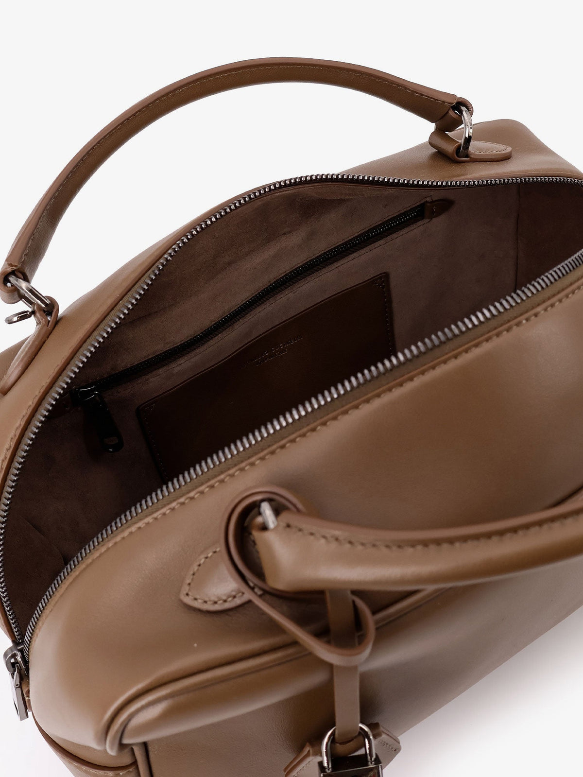 Brunello Cucinelli Boston Explorer leather crossbody bag - Mud