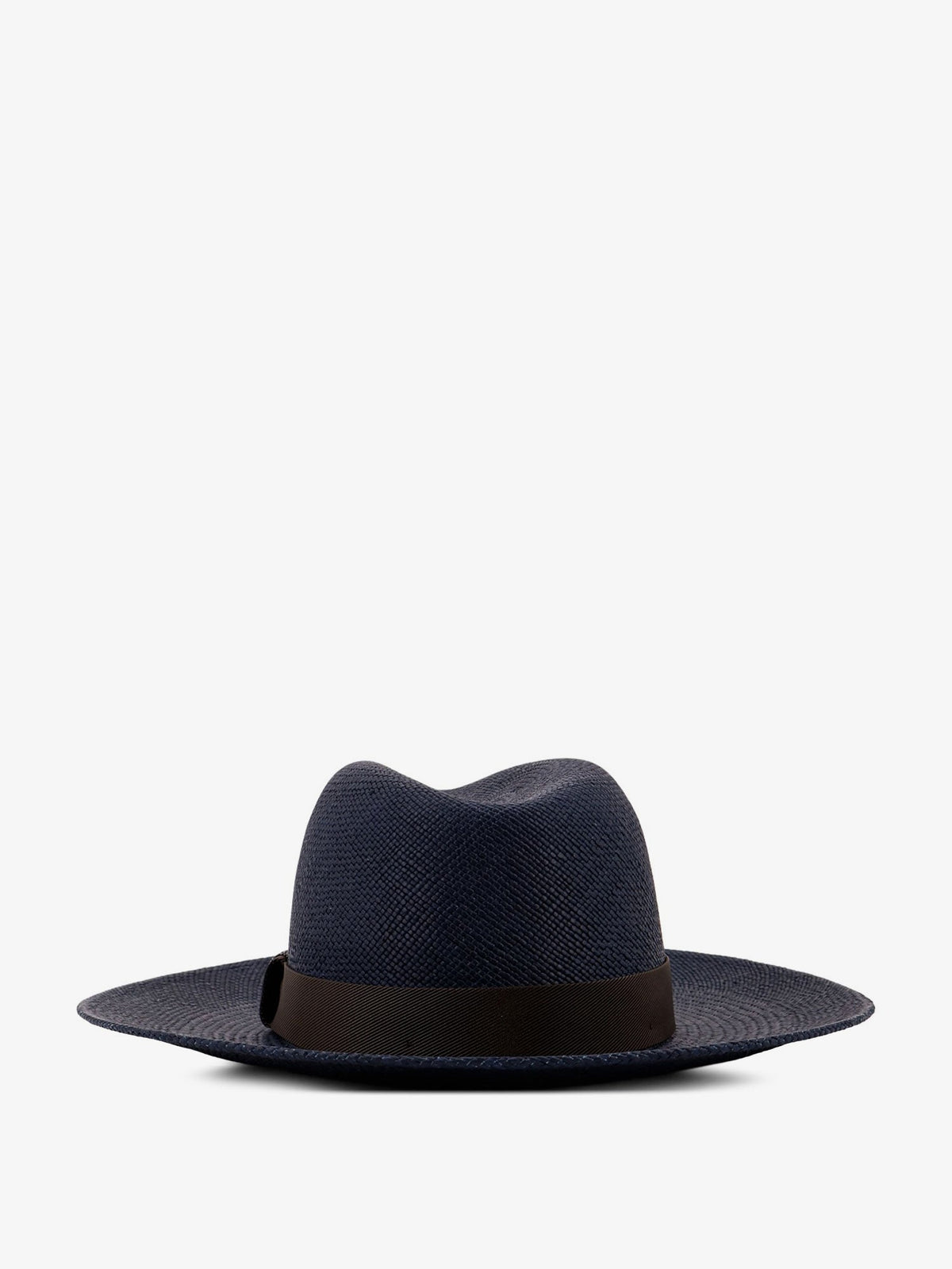 Brunello Cucinelli Raffia Fedora hat with Monili detail - Blue+T.Moro+Ultrablack
