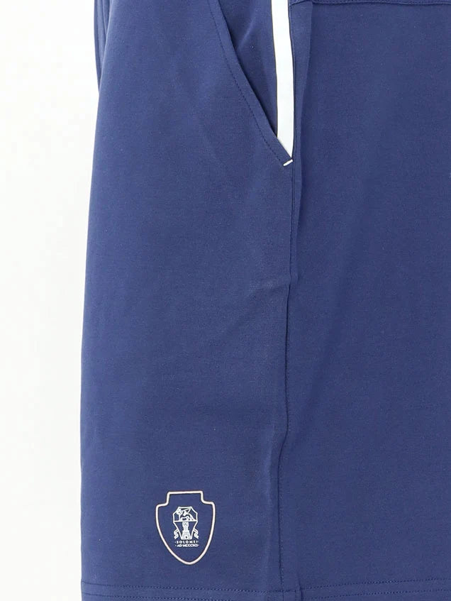 BRUNELLO CUCINELLI - Cotton Bermuda shorts with contrasting logo