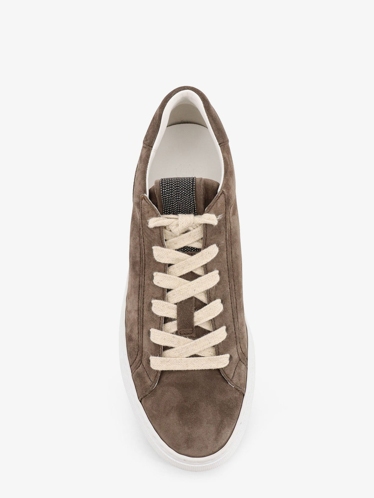 Brunello Cucinelli Suede sneakers with Monili detail - Peat