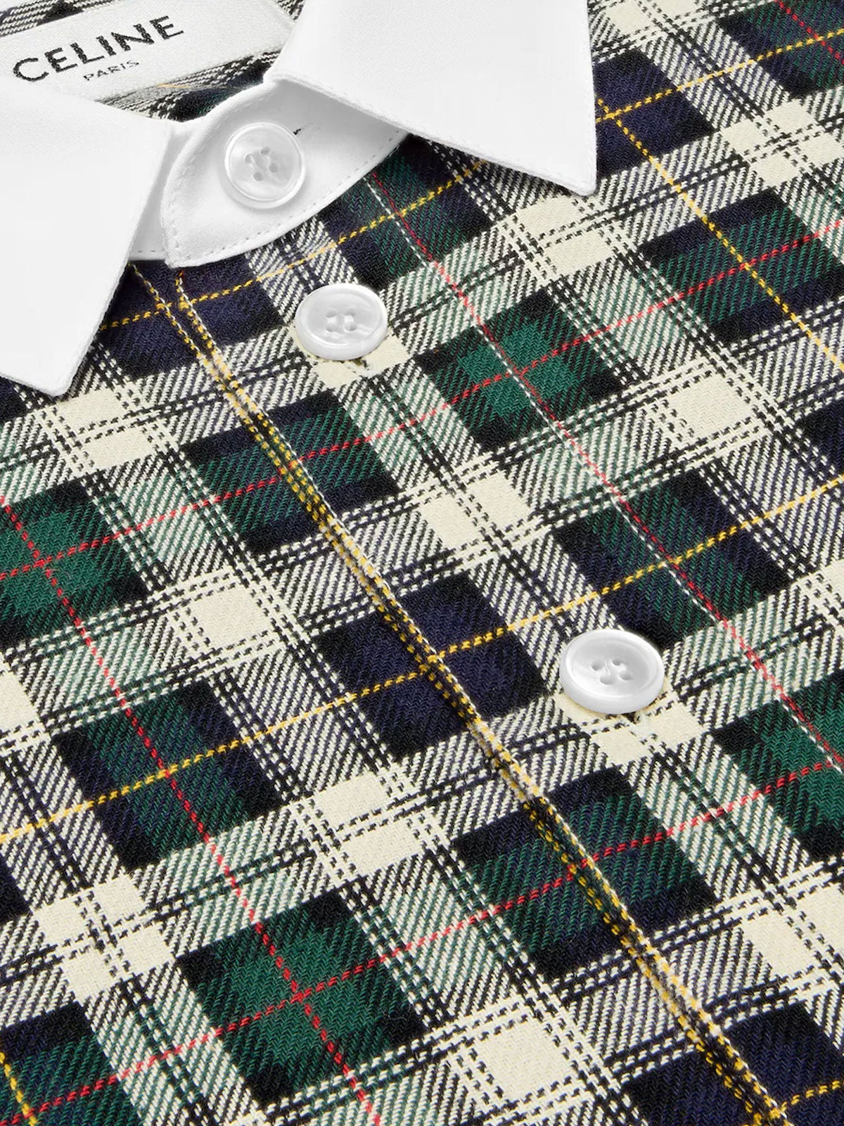 Celine Tartna cotton shirt - Green/Navy/Chalk
