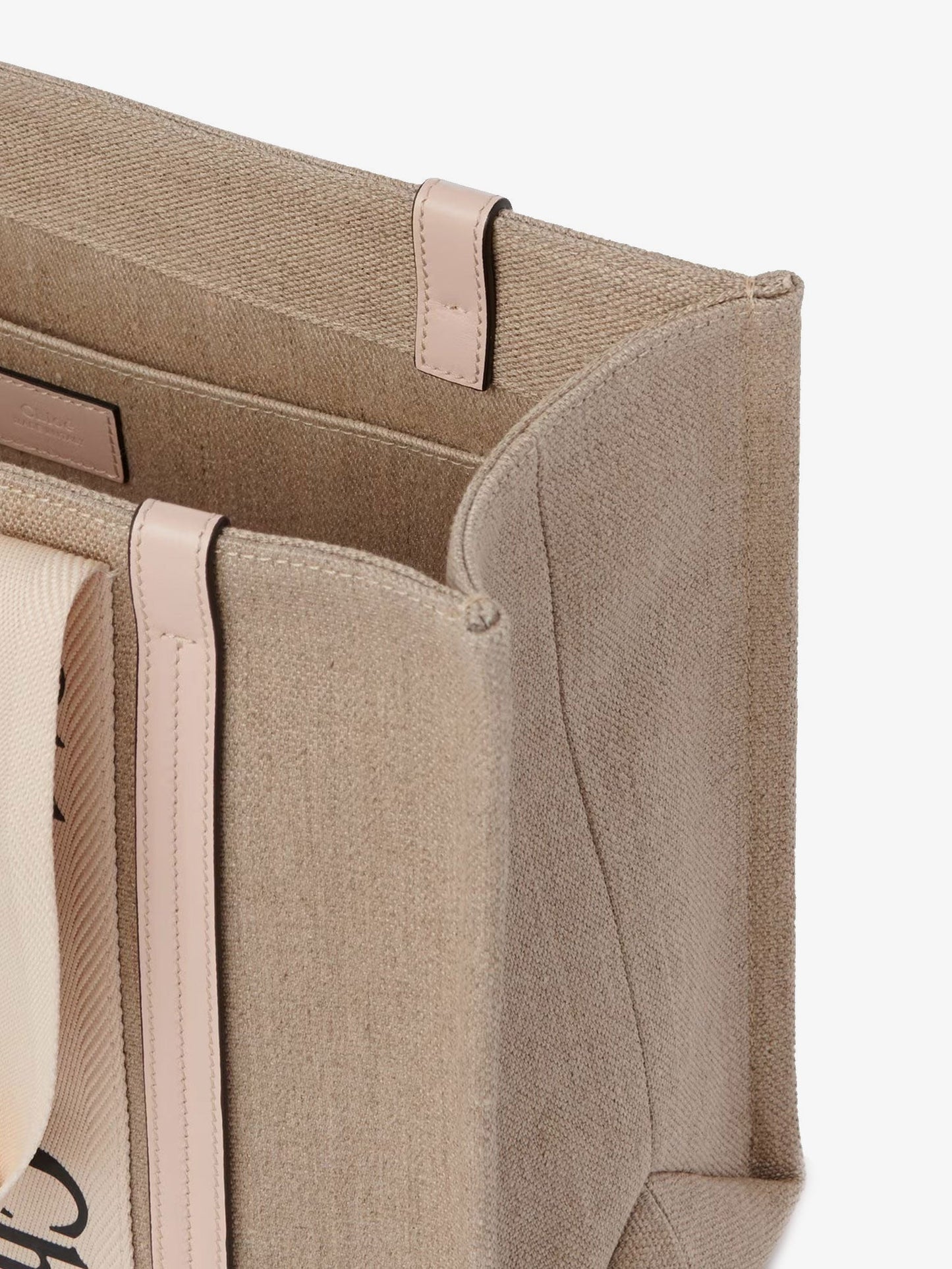 Chloe' Woody Linen Shoulder Bag With Front Lettering Logo